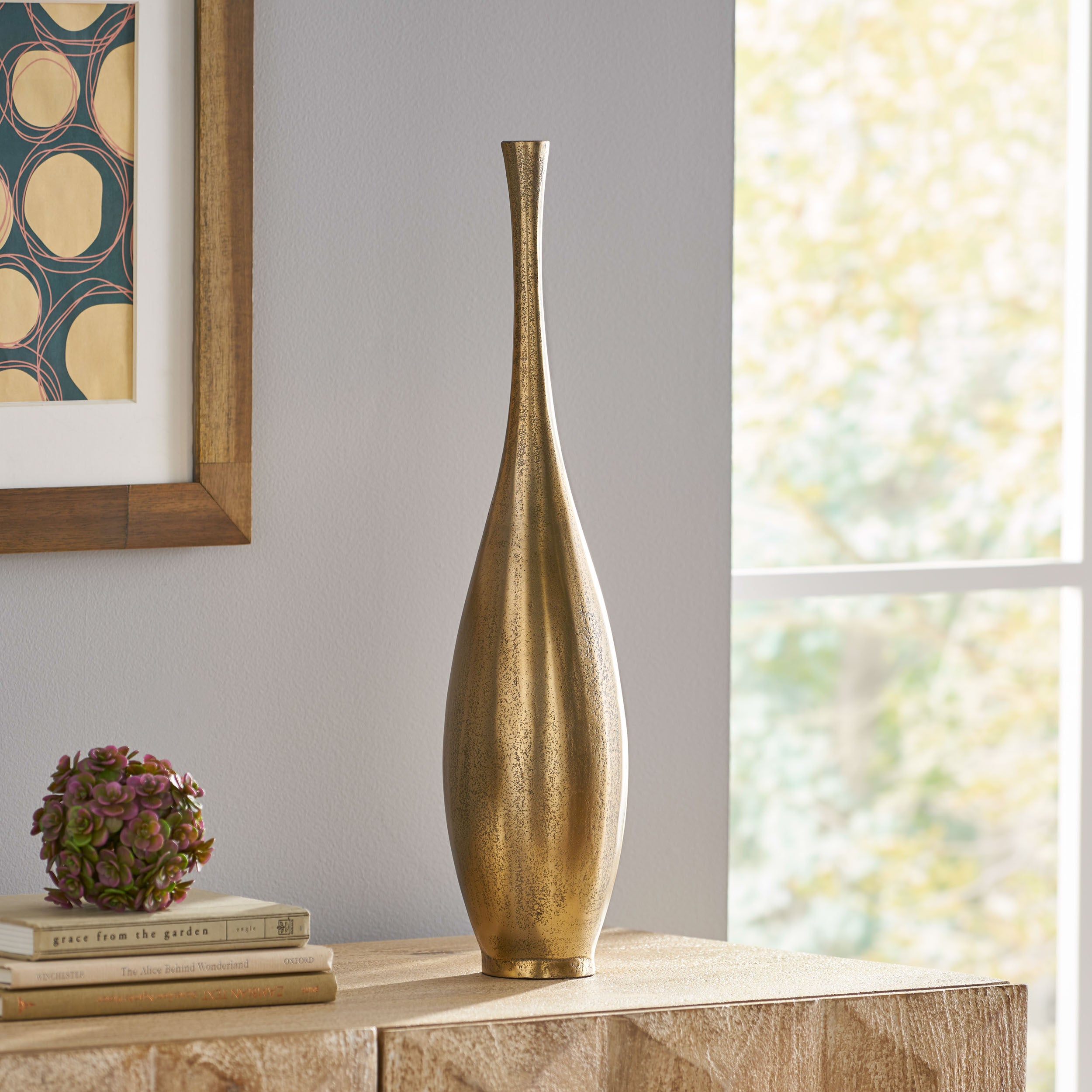 Gold Slim Neck Bottle Vase