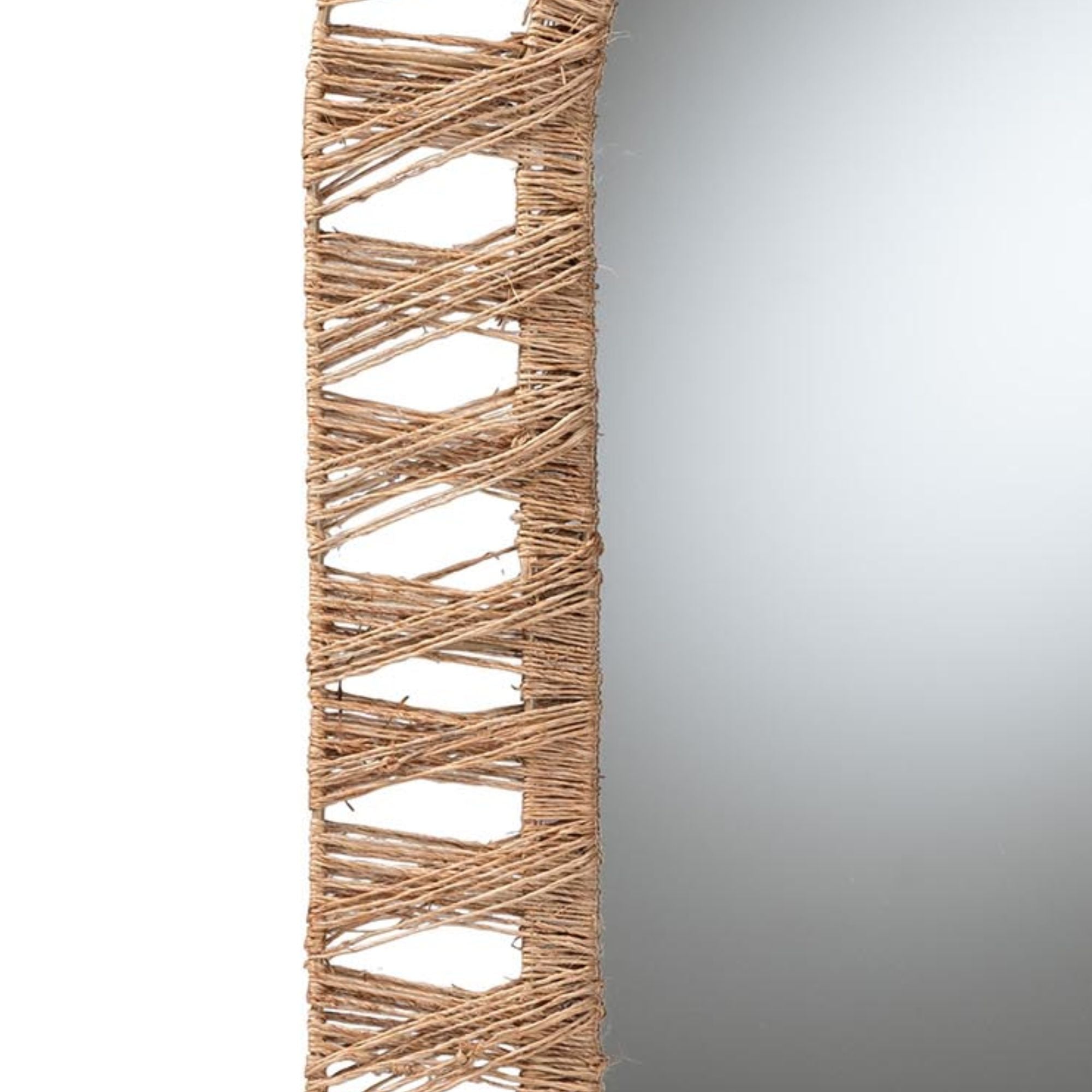 Naomi Metal and Seagrass Accent Wall Mirror