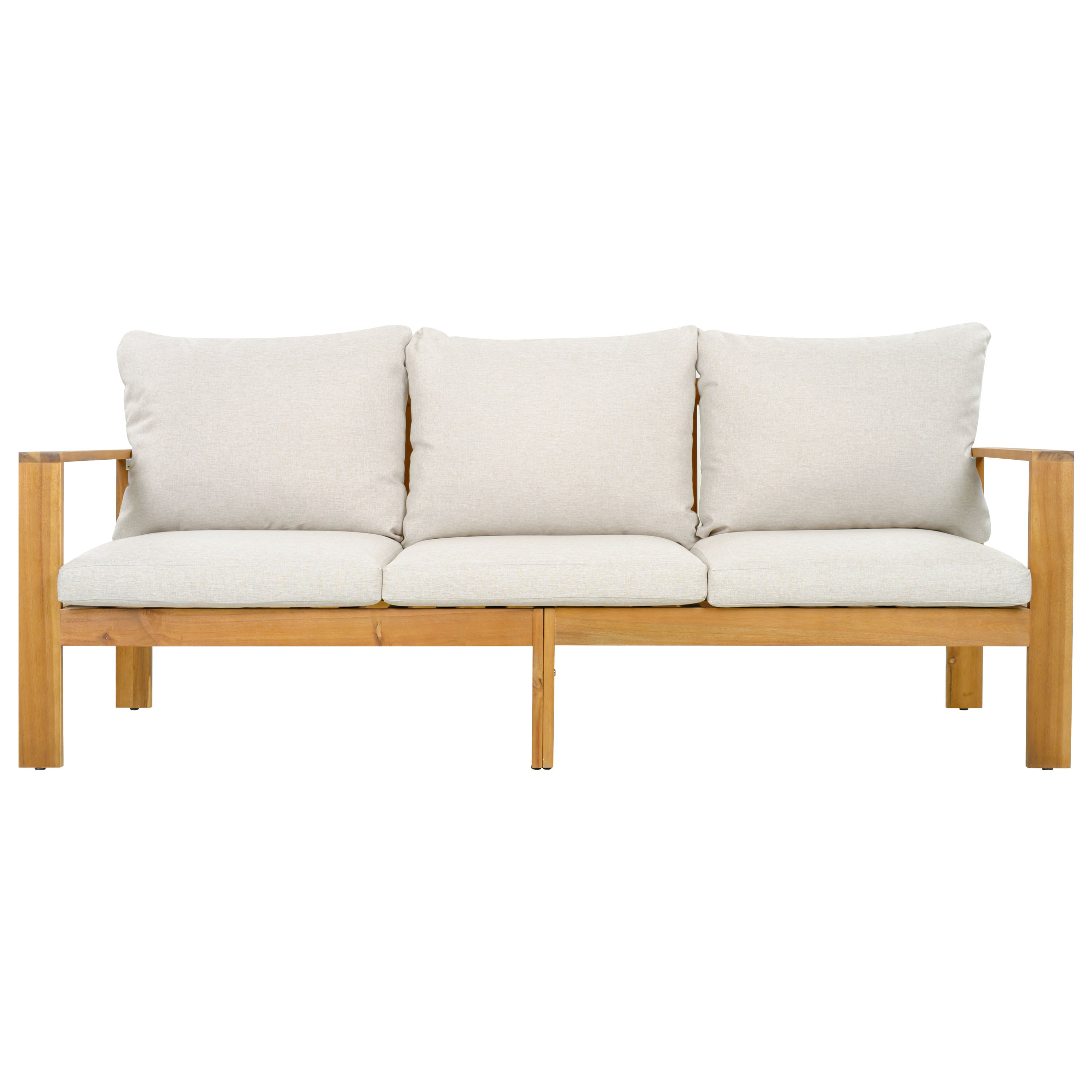 Outdoor 3 Piece Acacia Sectional Patio Sofa Set