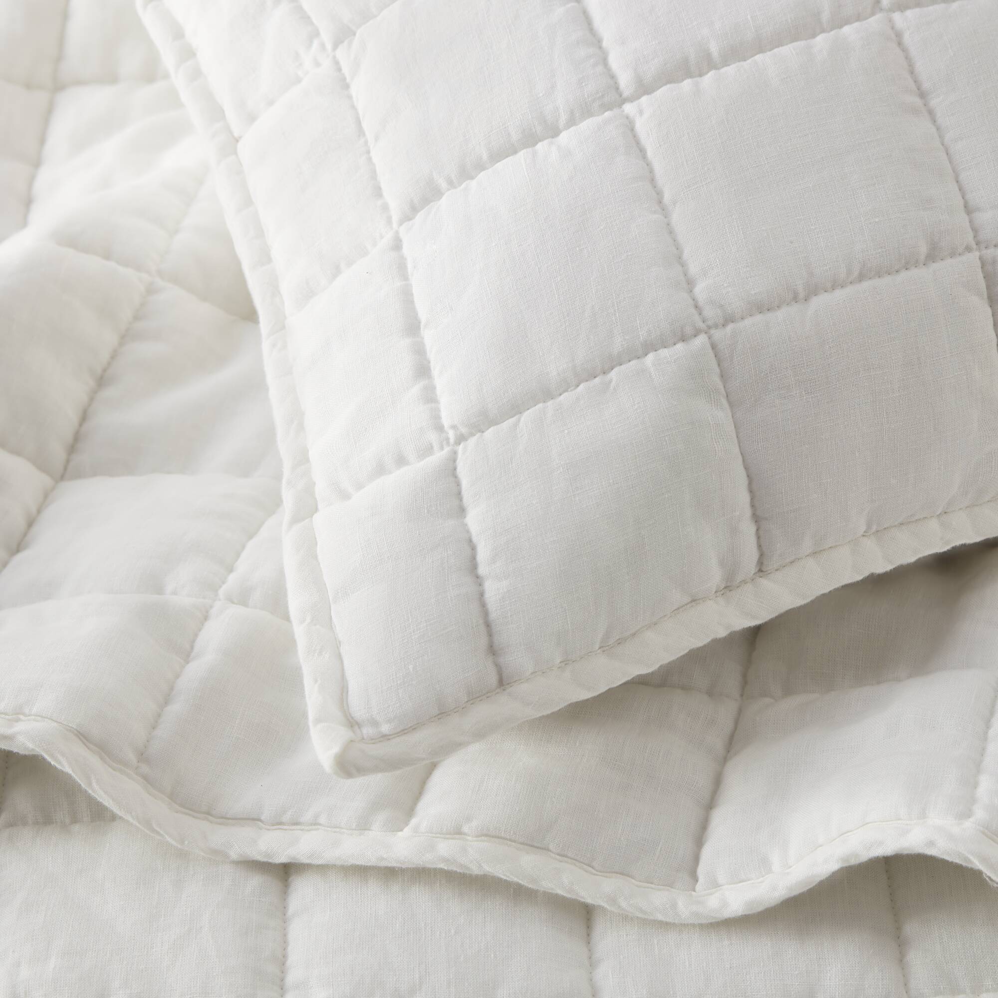 3 Piece Garment Washed French Linen Quilt Set