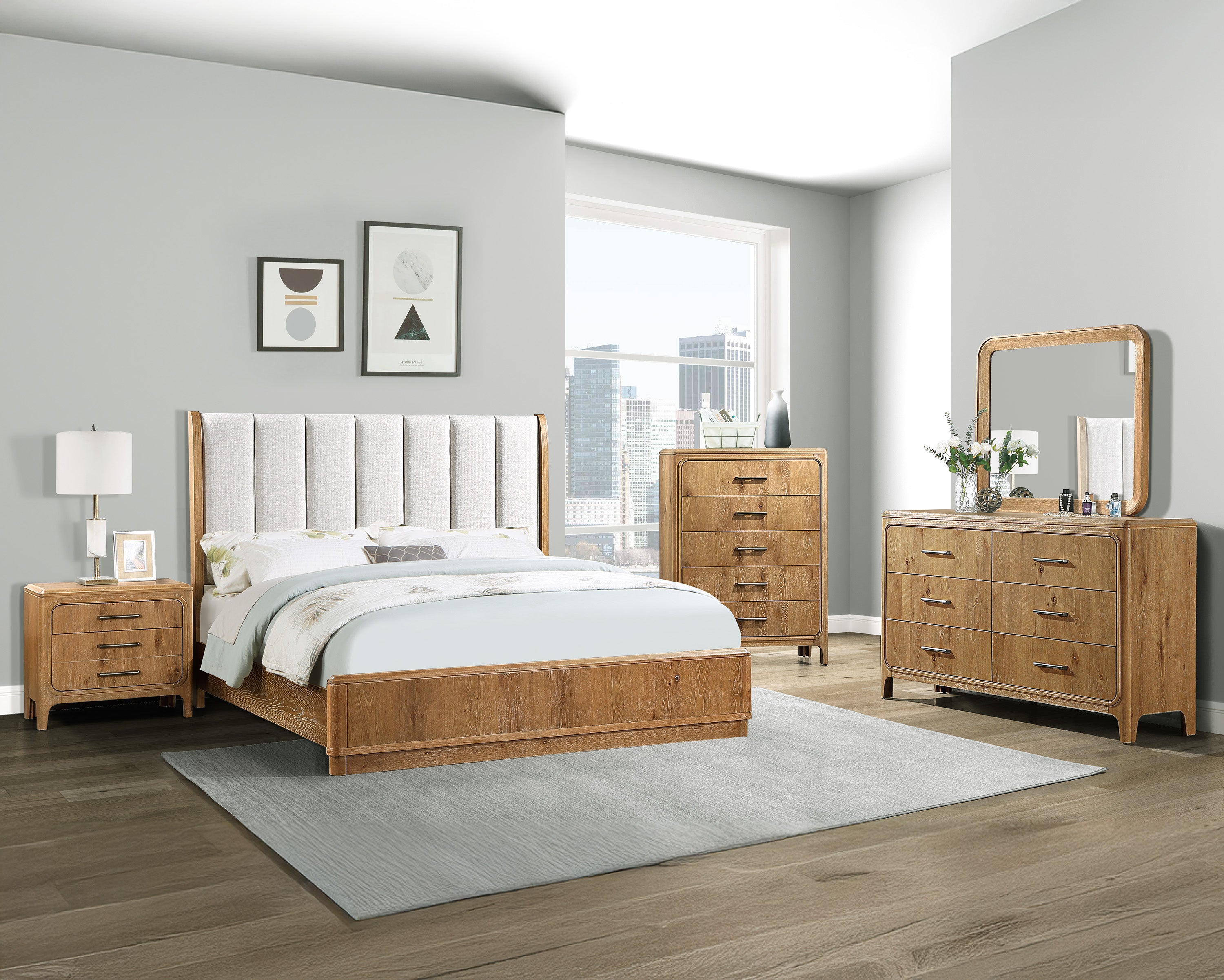 Velora Natural Wood Finish 5-Drawer Chest/Dresser