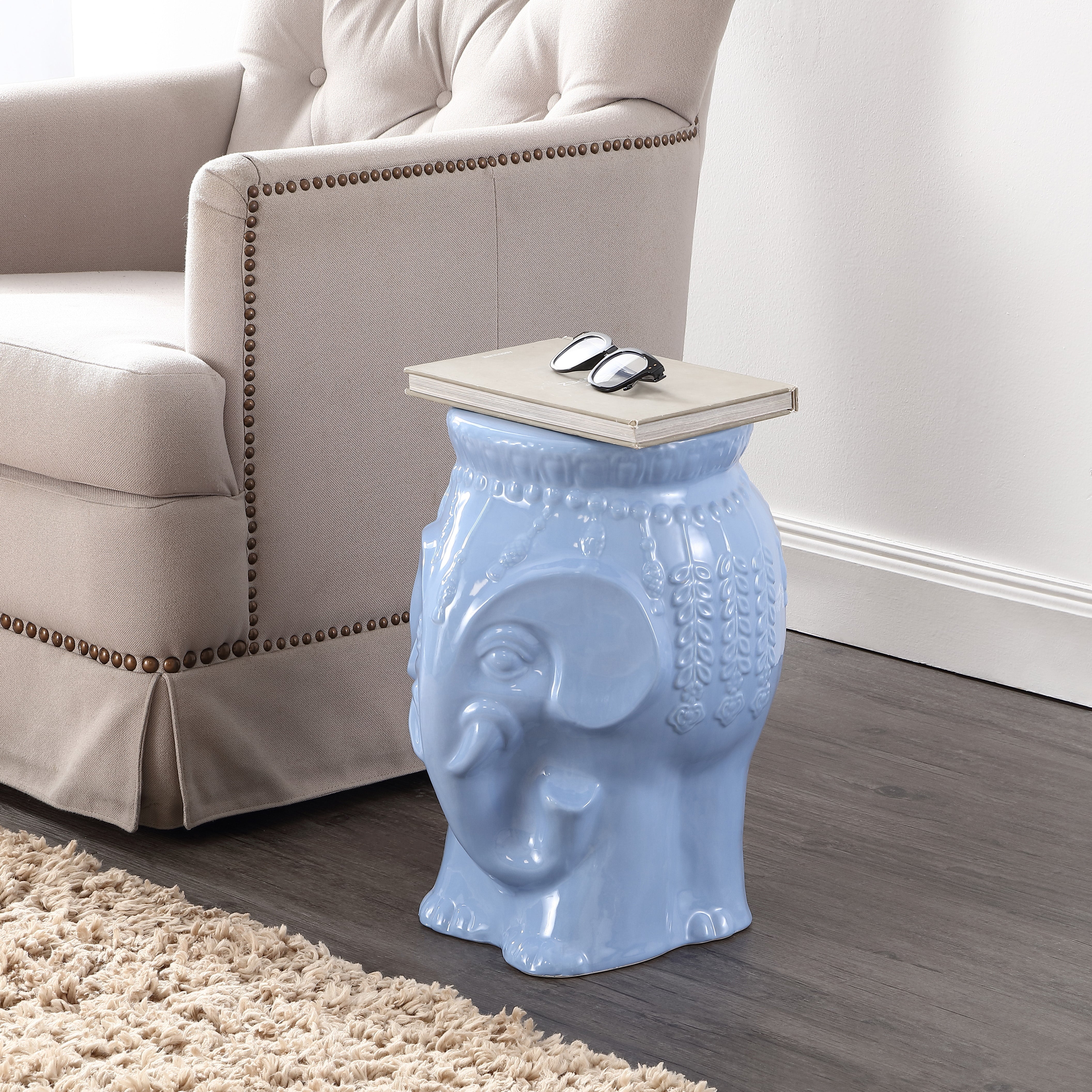 Orla Bohemian Elephant Ceramic Garden Stool