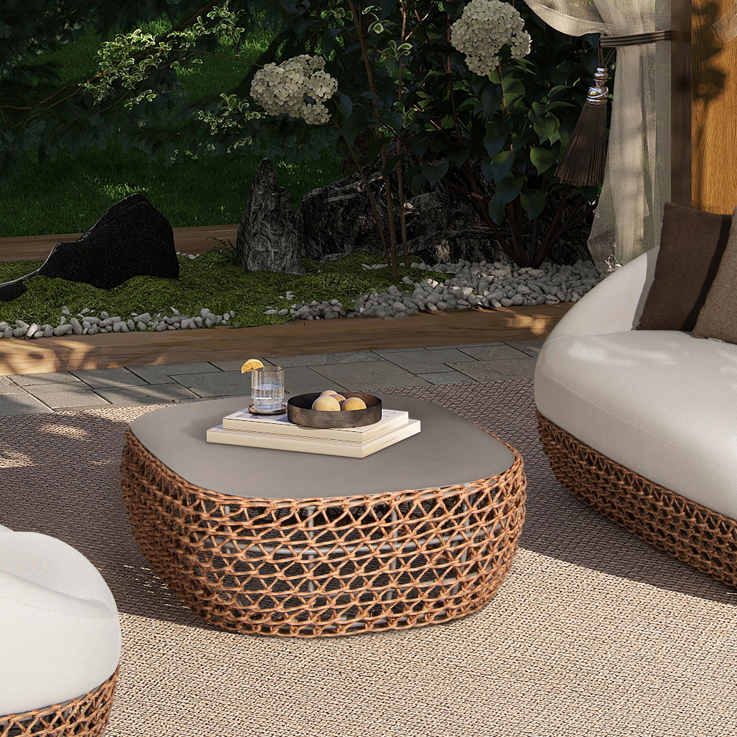 Willow Oval Wicker Patio Coffee Table
