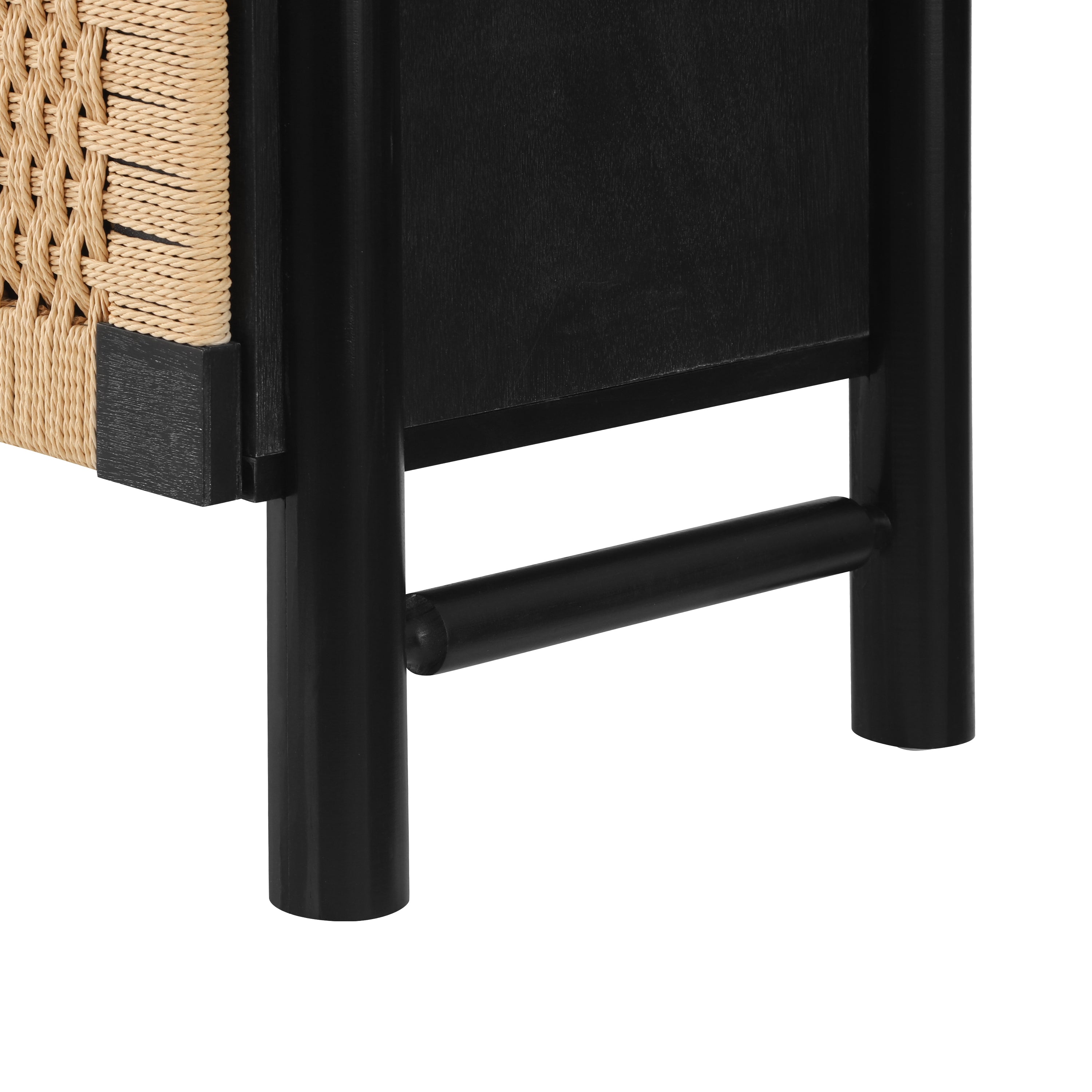 Natural Farmhouse Cabinet with Handwoven Paper Rope Doors