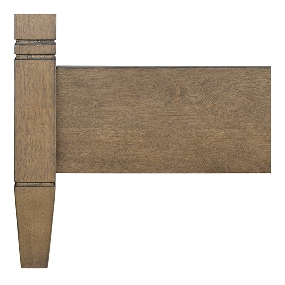 Queen Size Canopy Bed with Upholstered Headboard and Wood Frame