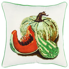 Screen Print And Embroidery Cotton Gourds & Pumpkins Pillow Cover
