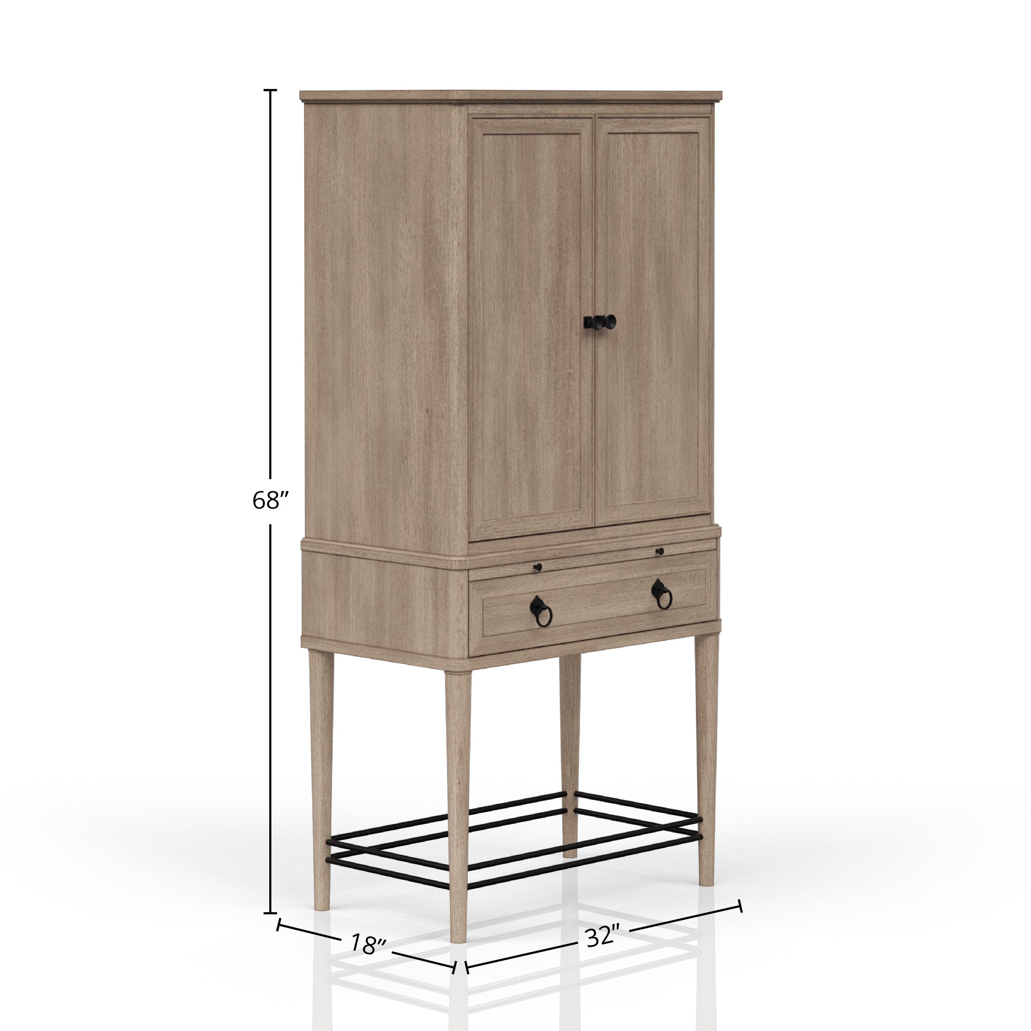 Bar Cabinet in Sand Colored Finish