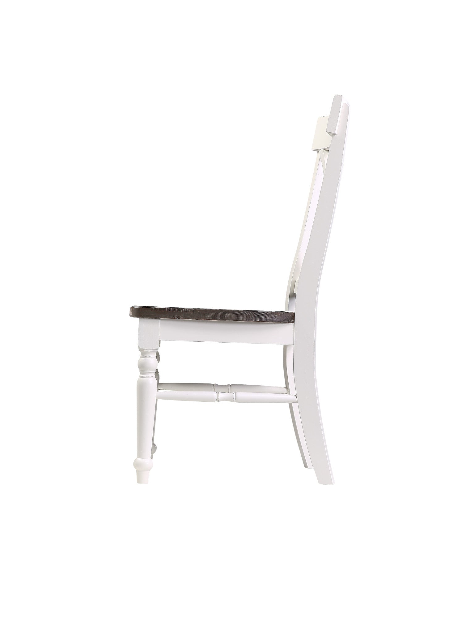 Brown and White Dining Chairs, Set of 2