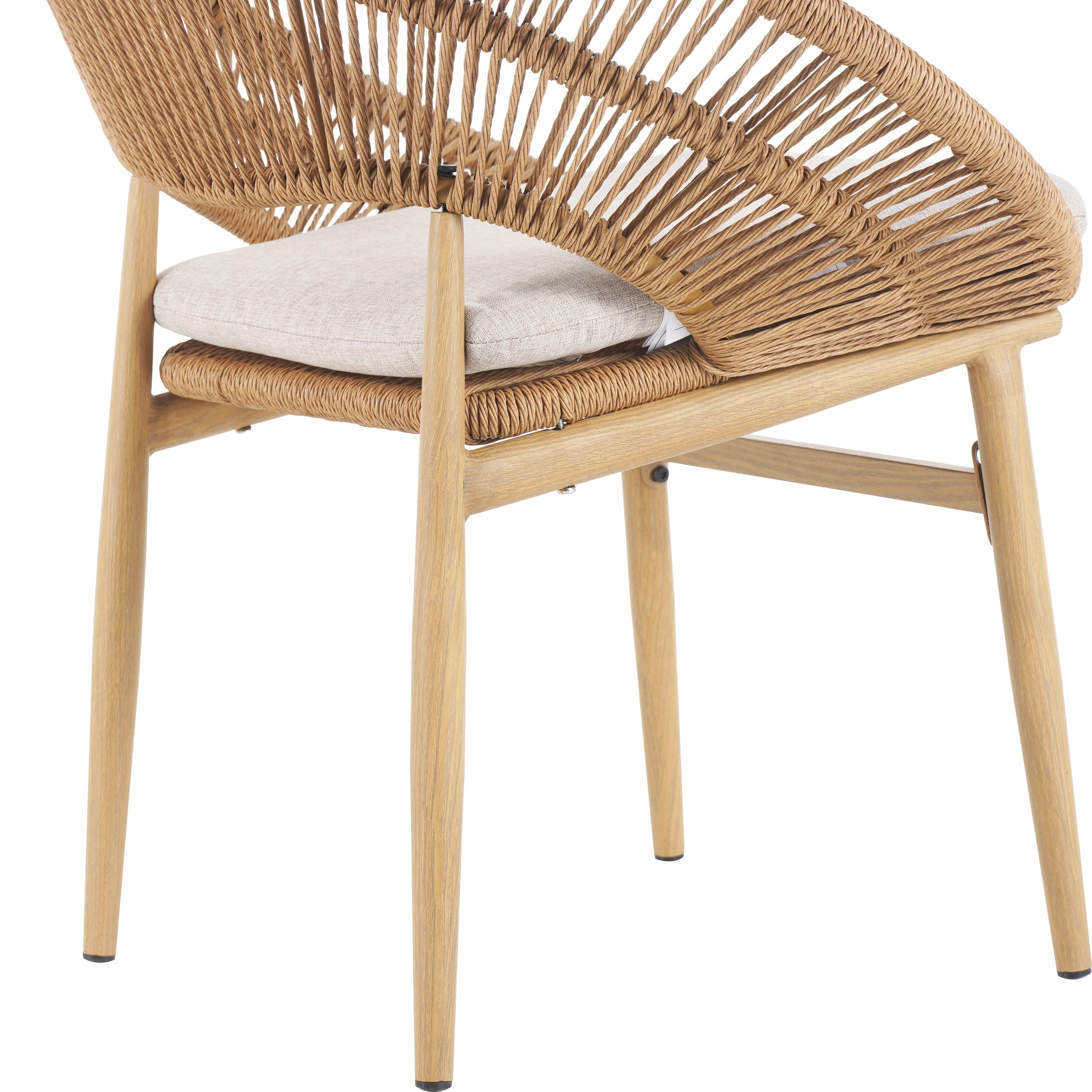 Cyril Outdoor Wicker Papasan Style Dining Chair, Set of 2