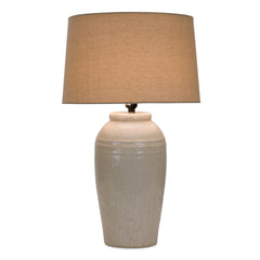 Ivory White Terra Cotta Table Lamp 25.5"