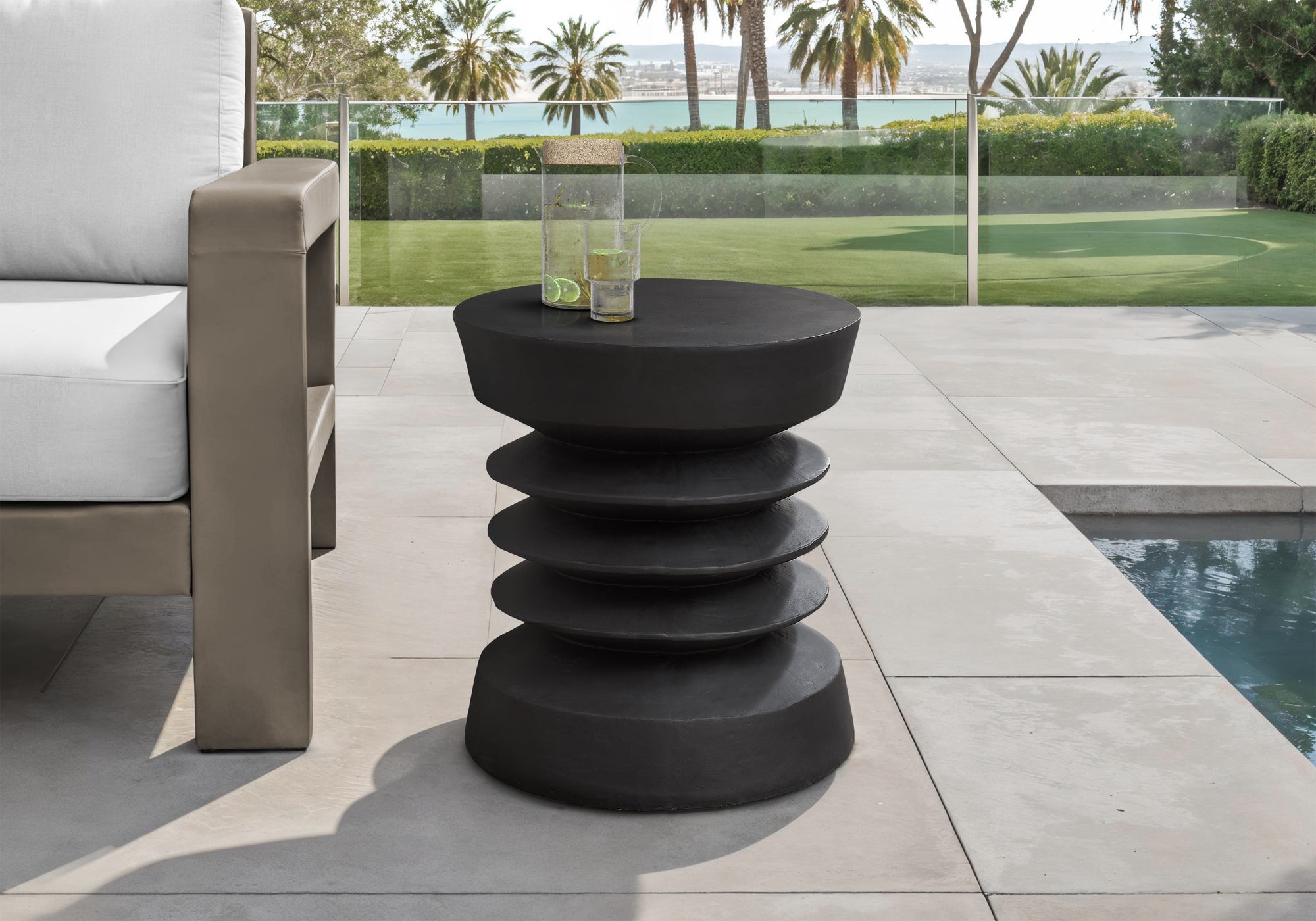 Modern Drum Indoor Outdoor Accent Table