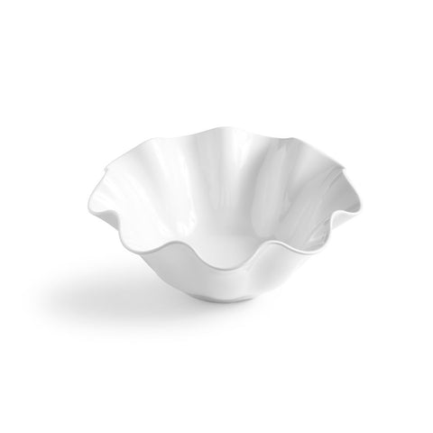 White 15.5" Clam Outdoor Serving Bowl