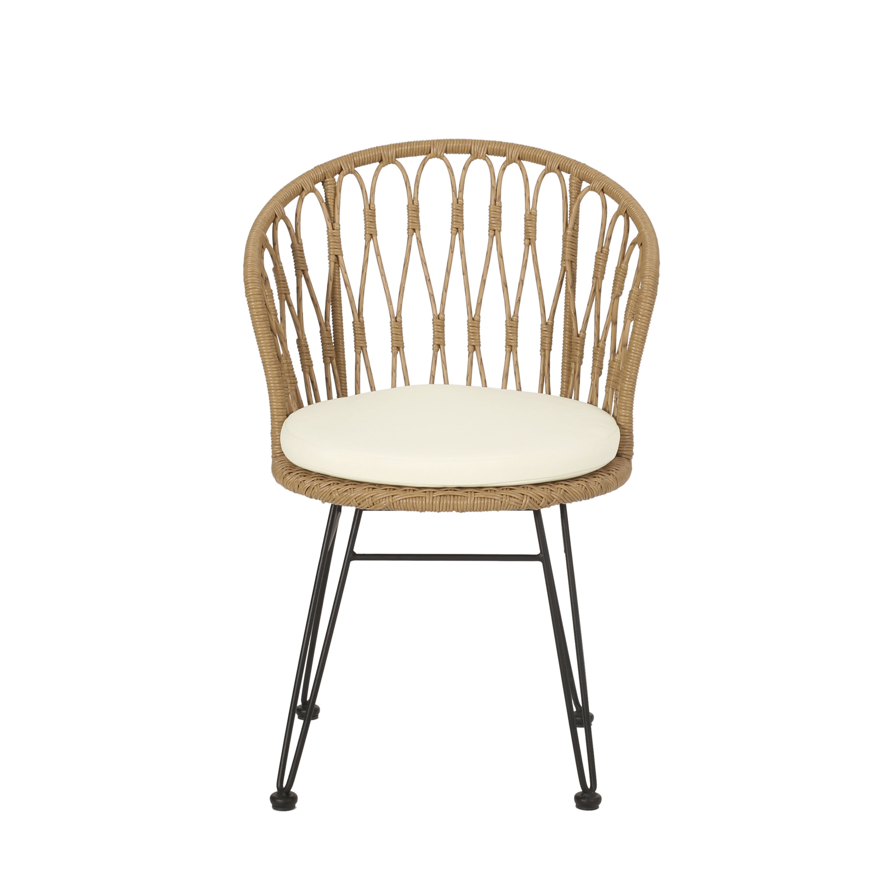Outdoor Chair with Hairpin Legs and Curved Frame, Set of 2