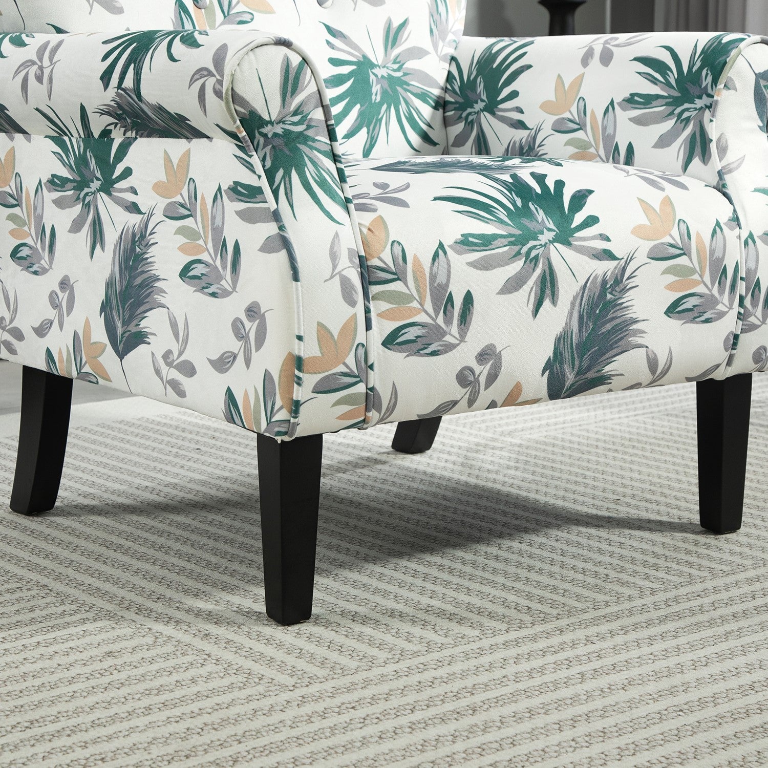 Mid-Century Modern Wingback Accent Chair