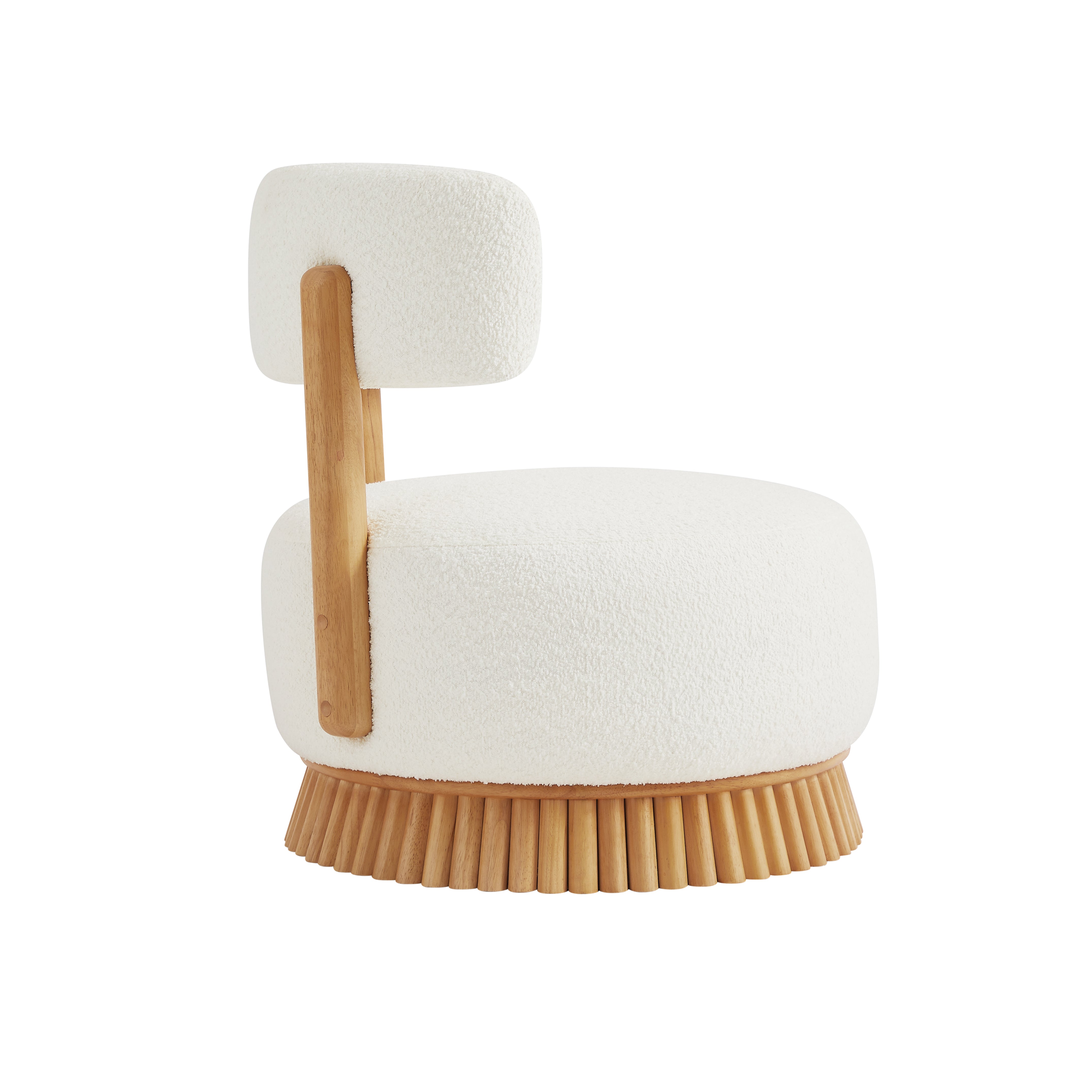 Modern Farmhouse Armless Accent Chair with Wooden Base