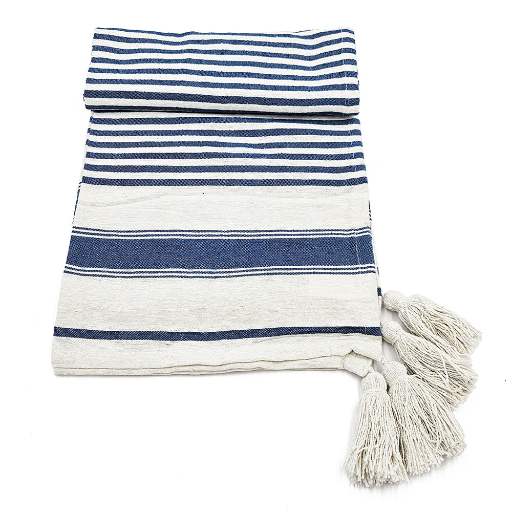 50x60' Brighton Blue Striped Throw Blanket, 2 Pack