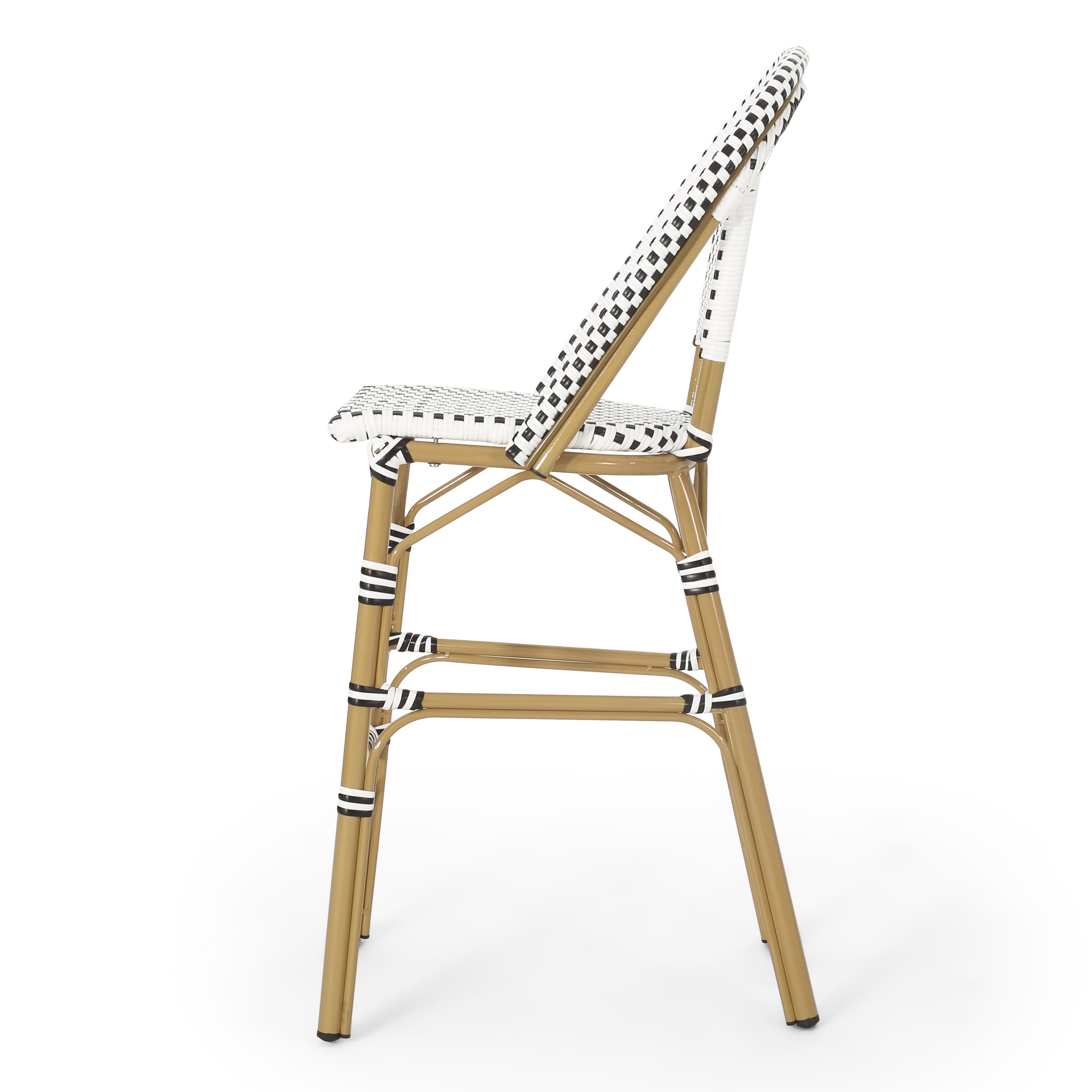 Solara French Bistro Outdoor Rattan Barstool, Set of 2