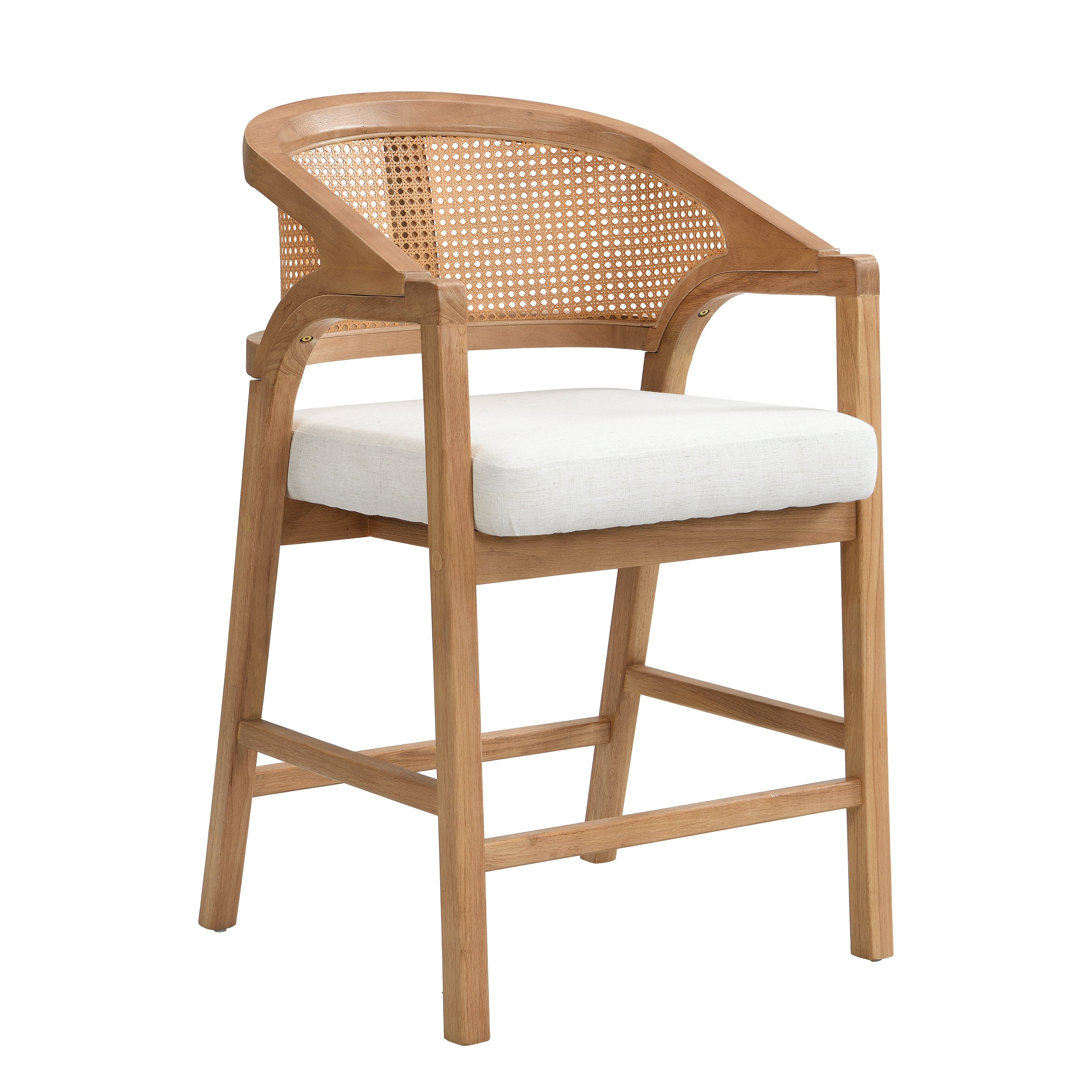Wooden Frame Counter Stool with Rattan Back, Set of 2 – Pier 1