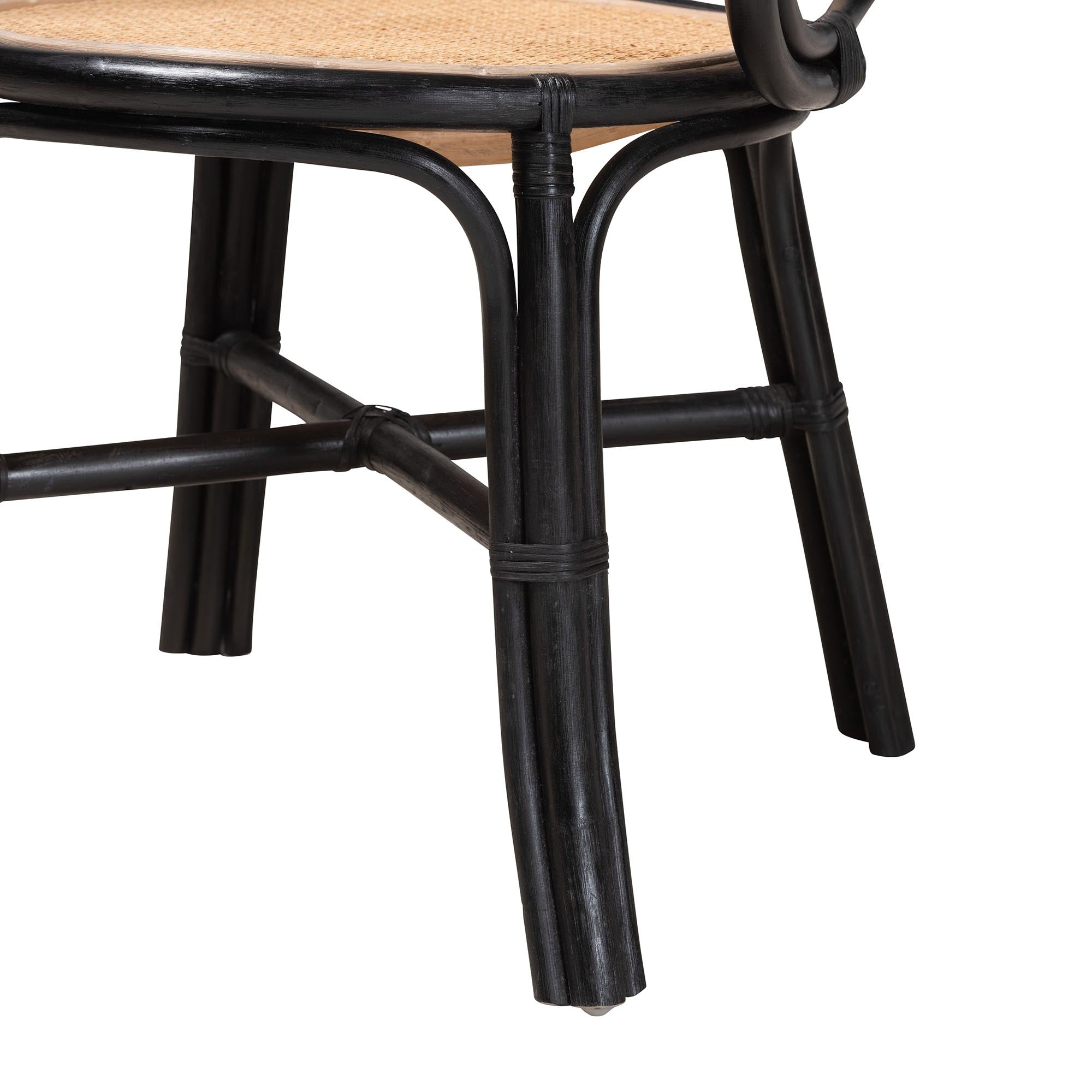Palesa Modern Bohemian Two-Tone Rattan Dining Chair