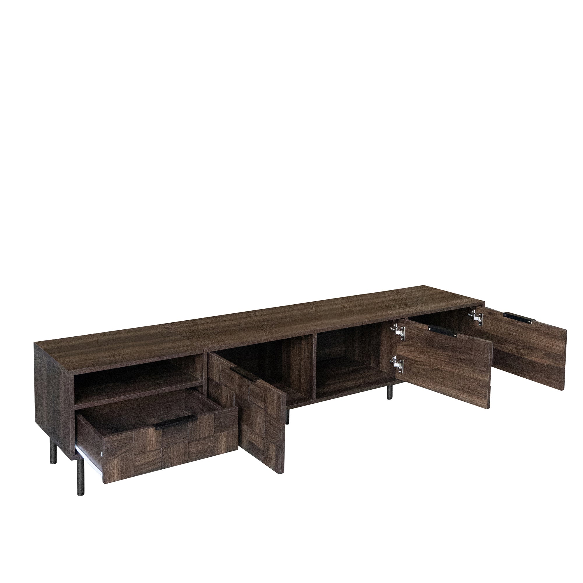 78' Mid Century Modern TV Stand with Storage Cabinets, Fits 65+ Inch TVs