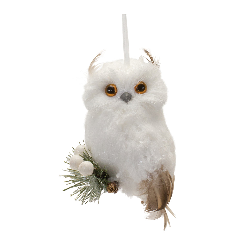 Feathered Owl Ornament (Set of 6)