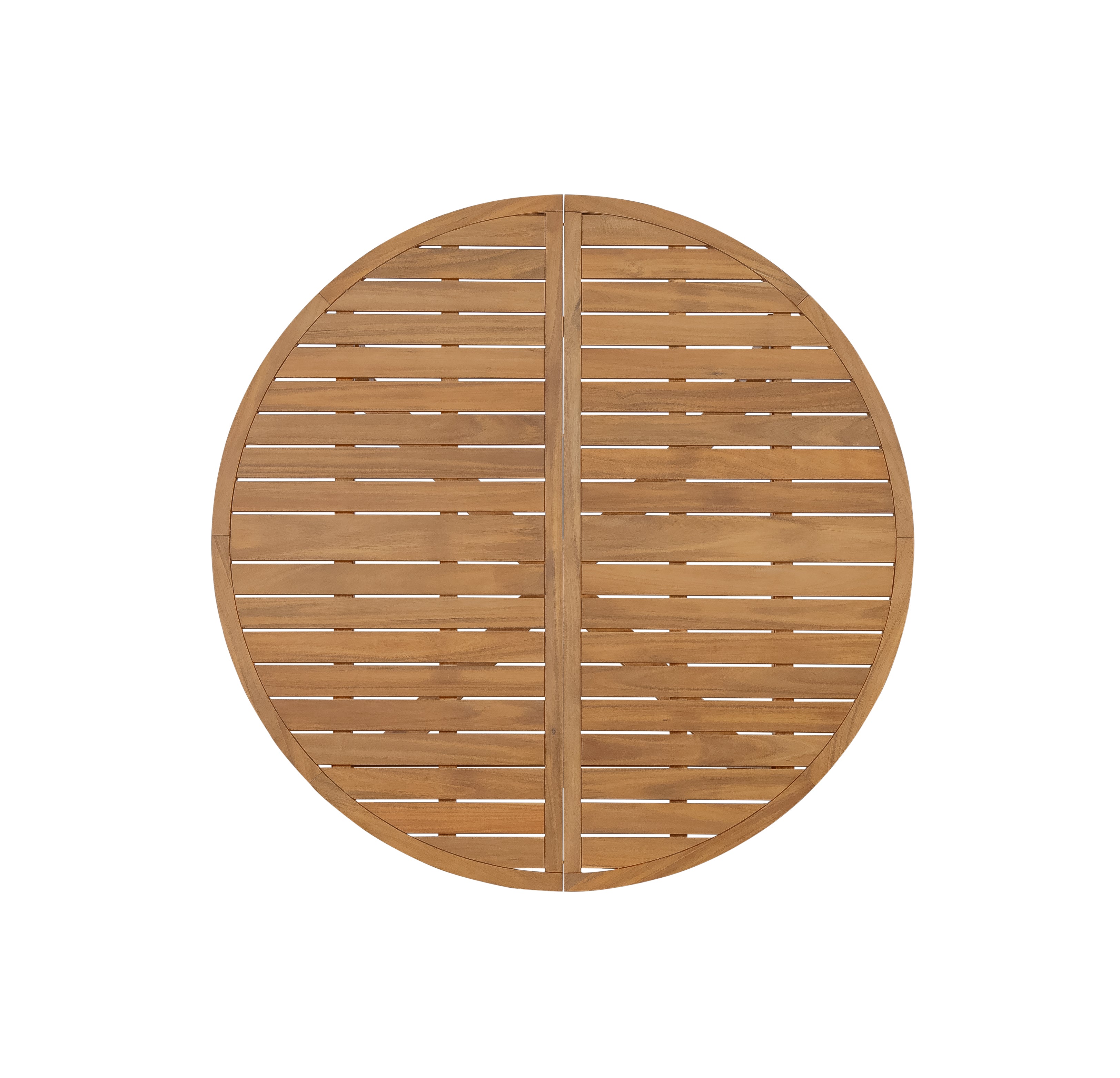 5-Piece Outdoor Dining Set with 4 Acacia Wood Chairs, 47.2" Round Dining Table with Slatted Design
