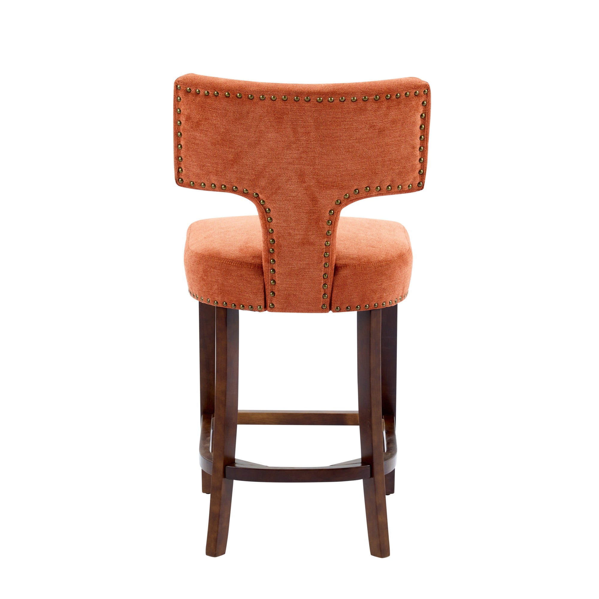 Upholstered T-Back Counter Height Bar Stools, Set of 2