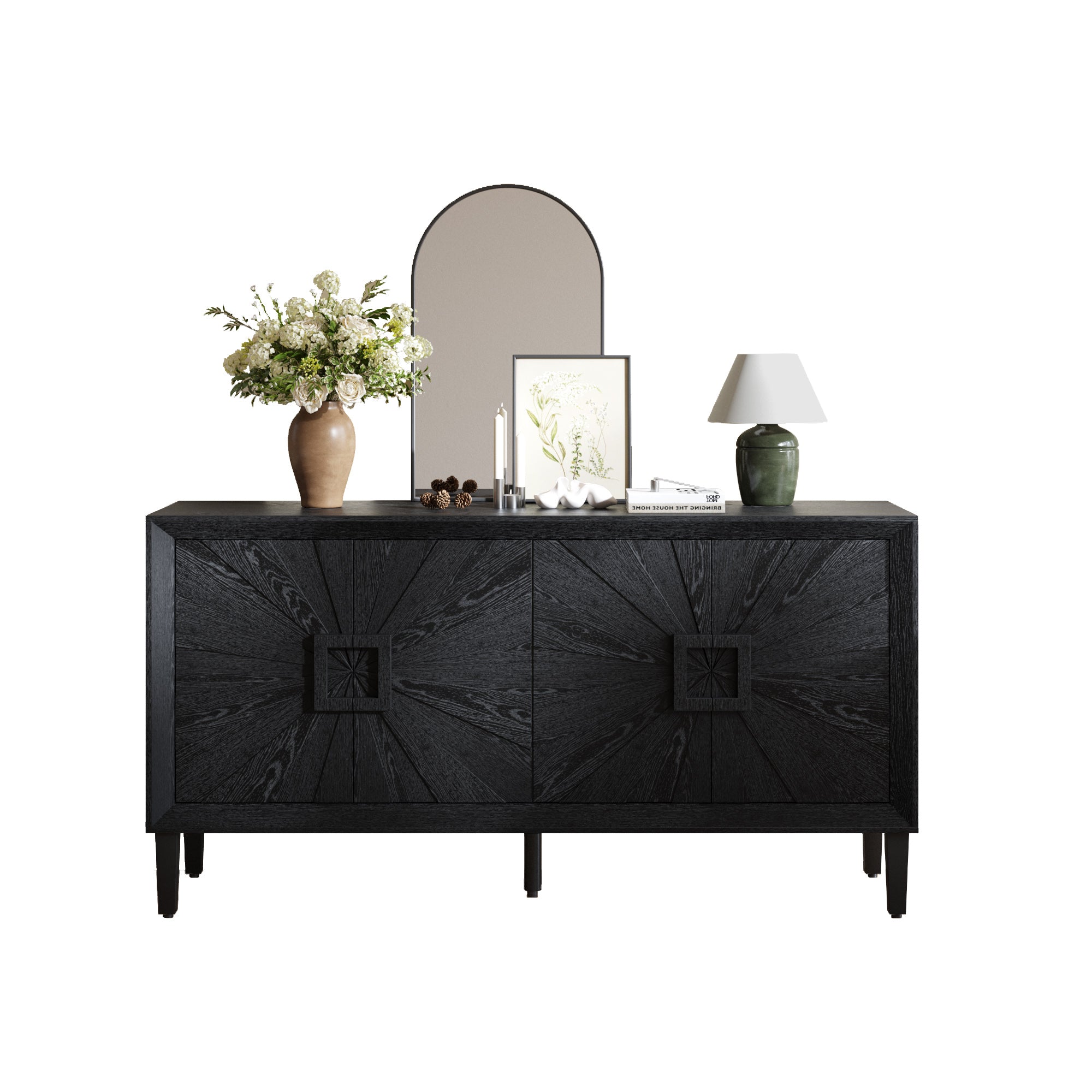 Sunburst Storage Cabinet with Adjustable Shelves
