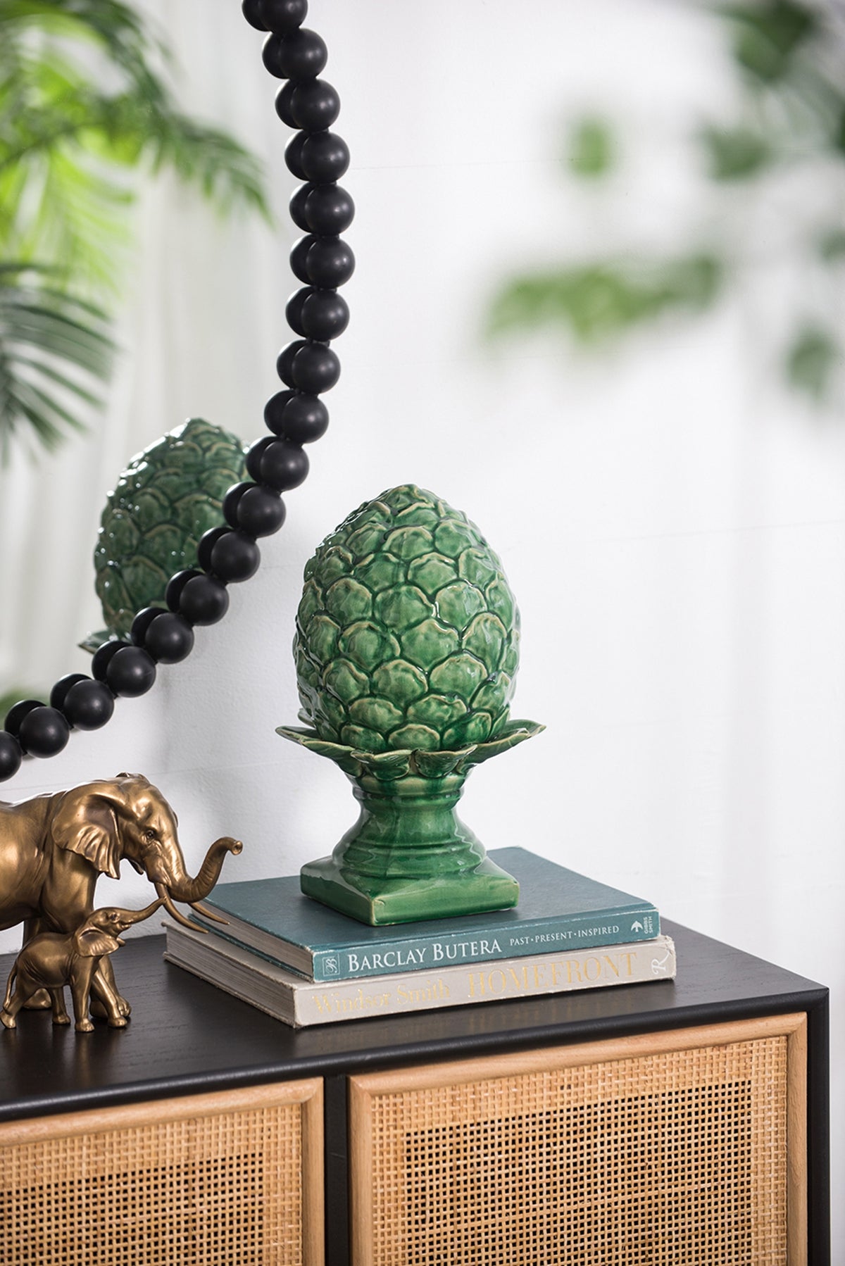 Helsa Ceramic Blooming Artichoke Accent