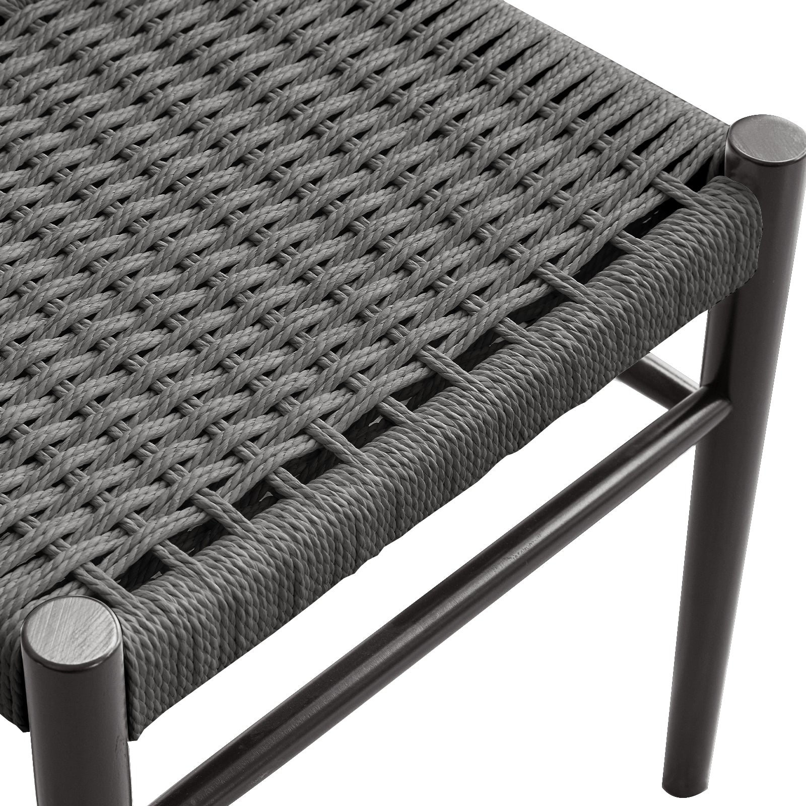 Modern Ladder-Back Woven Seat Dining Chairs, Set of 2