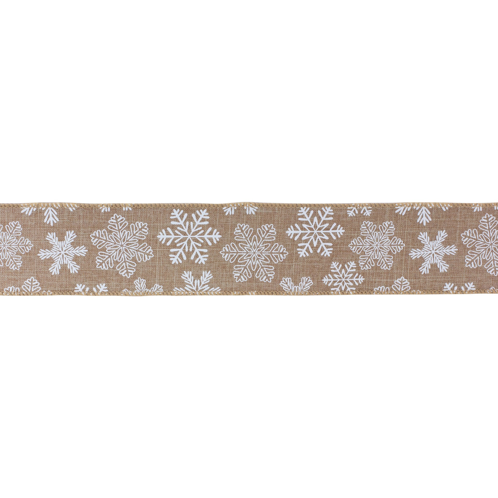 2.5" Snowflake Pattern Polyester Ribbon (Set of 2)