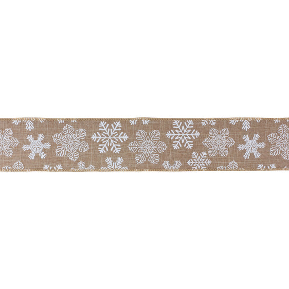 2.5" Snowflake Pattern Polyester Ribbon, Set of 2