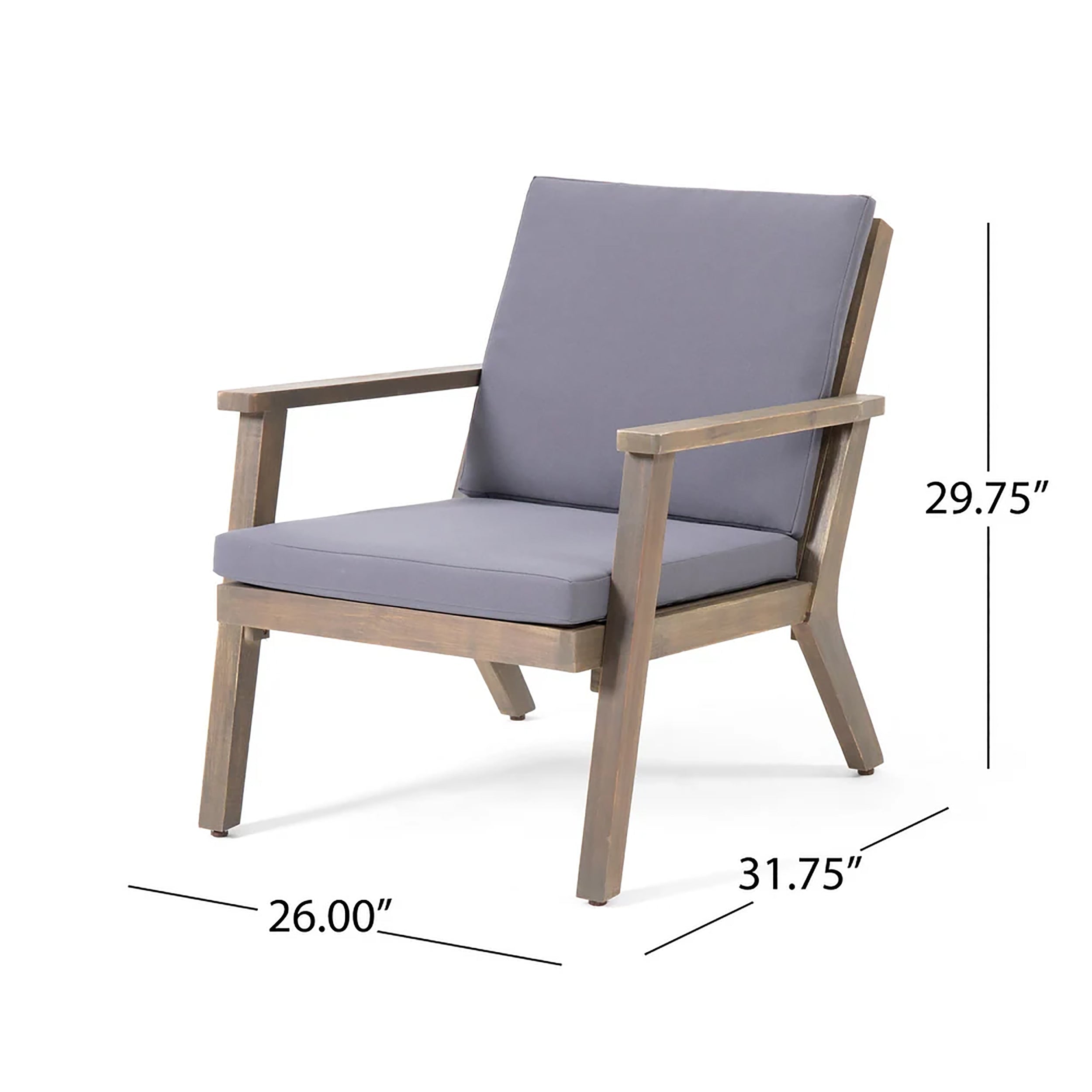 Brixton Outdoor Acacia Wood 4 Seater Chat Set with Cushions