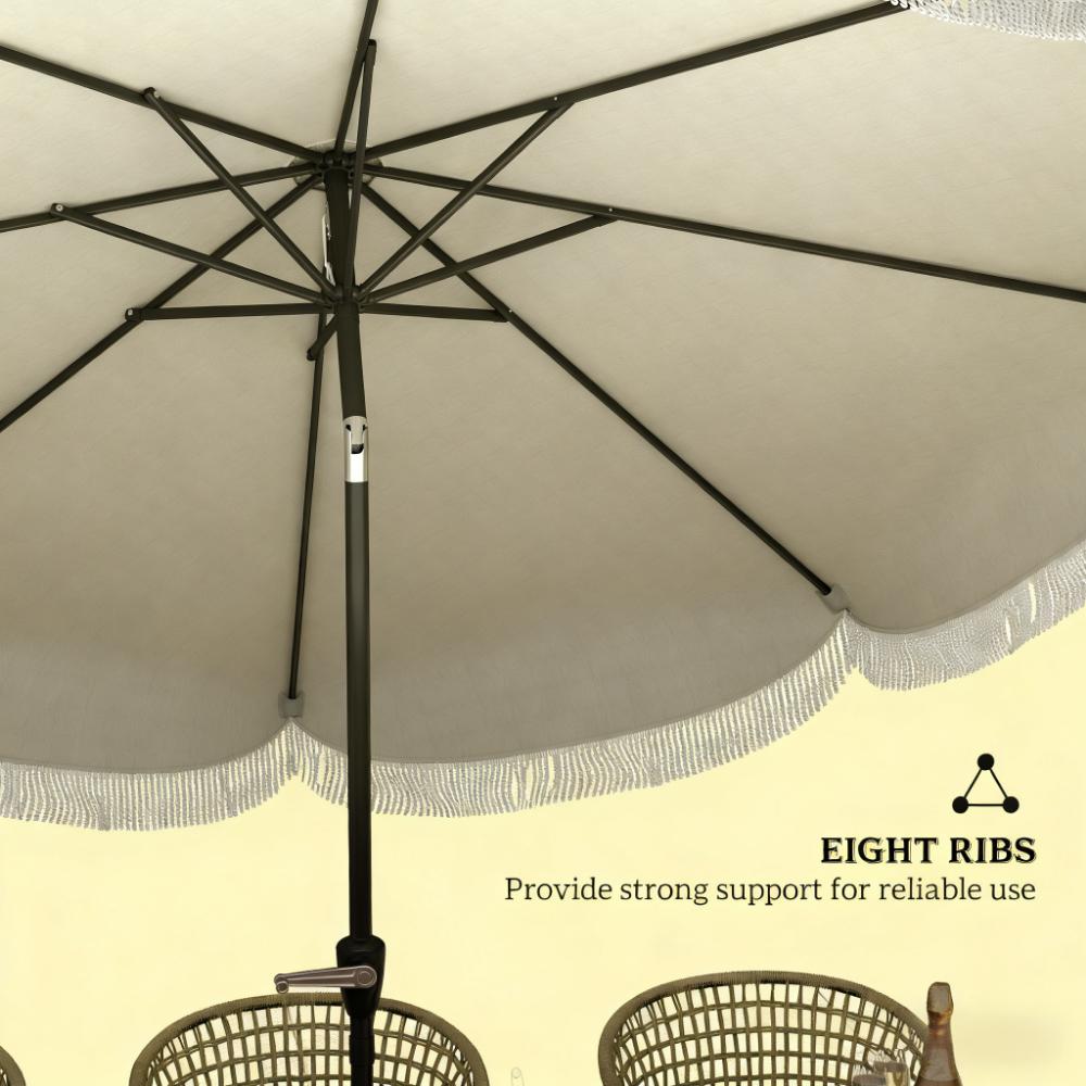Allegra Scalloped Fringe Vented Patio Umbrella