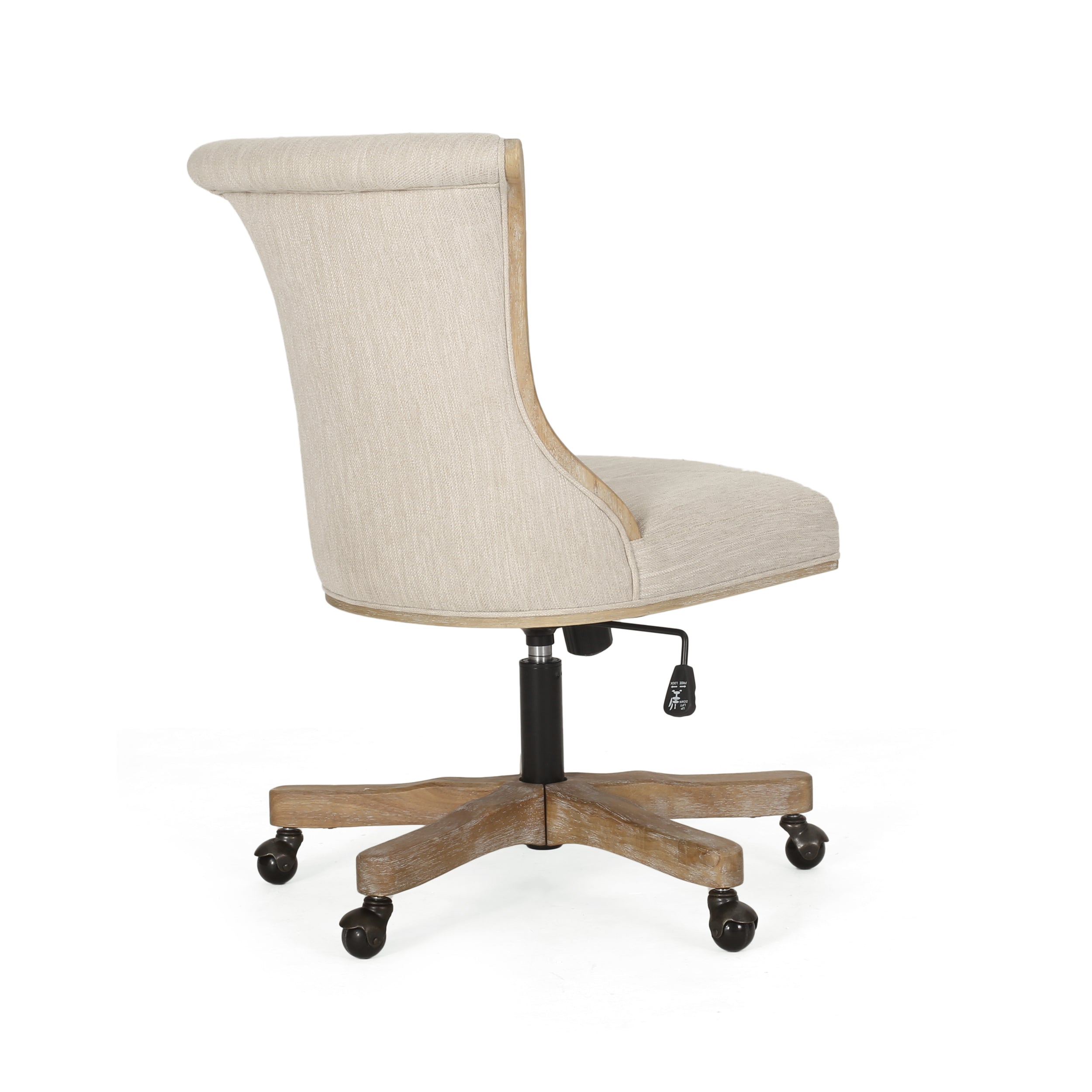 French Country Fan Back Swivel & Lift Office Chair - Thumbnail 5