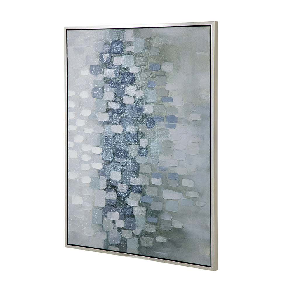 Landscape Gray and Silver Oil Painting in Frame
