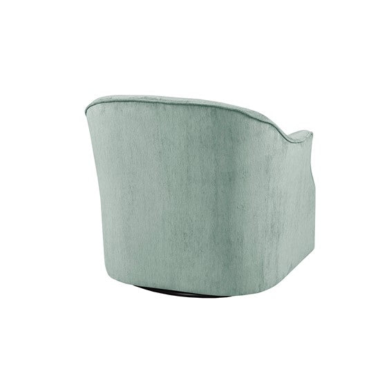 Awakened Swivel Chair with Button Tufted Back and Flared Arms