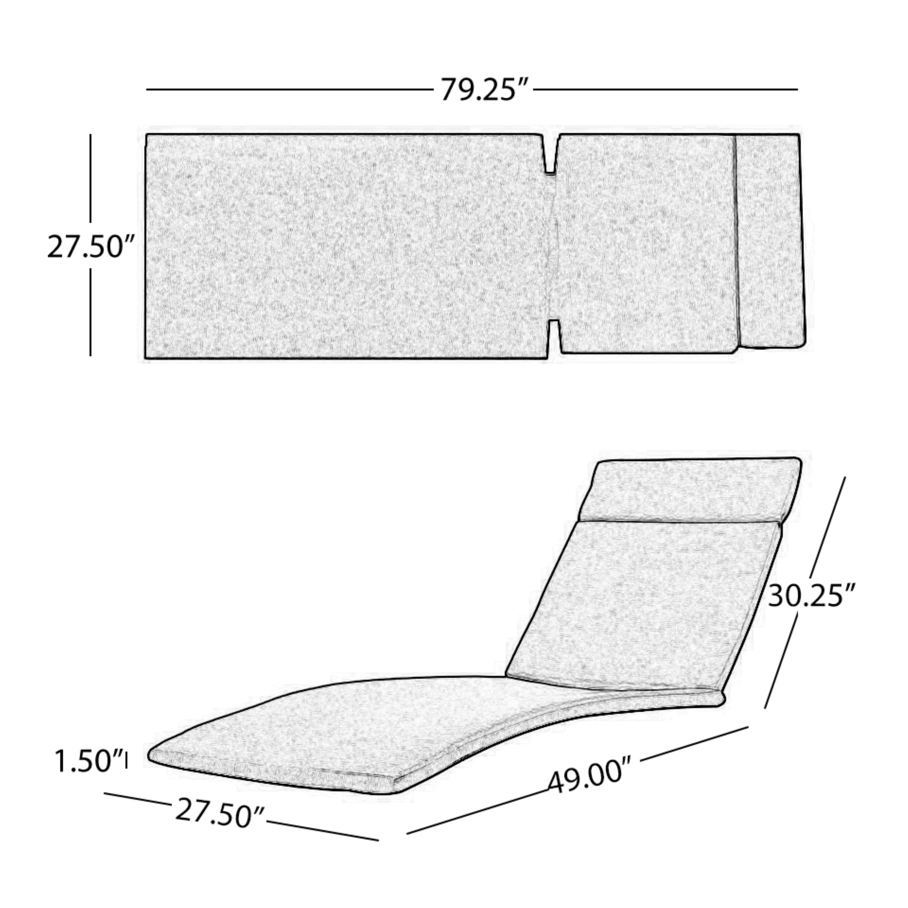 Salem Outdoor Chaise Lounge Cushion, Set of 2