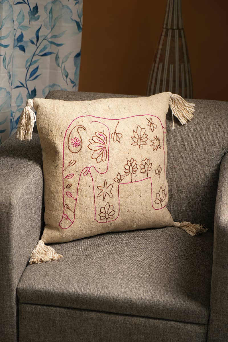 100%-WOOL-EMBROIDERY-CUSHION-Beige,-Pink-Pillows