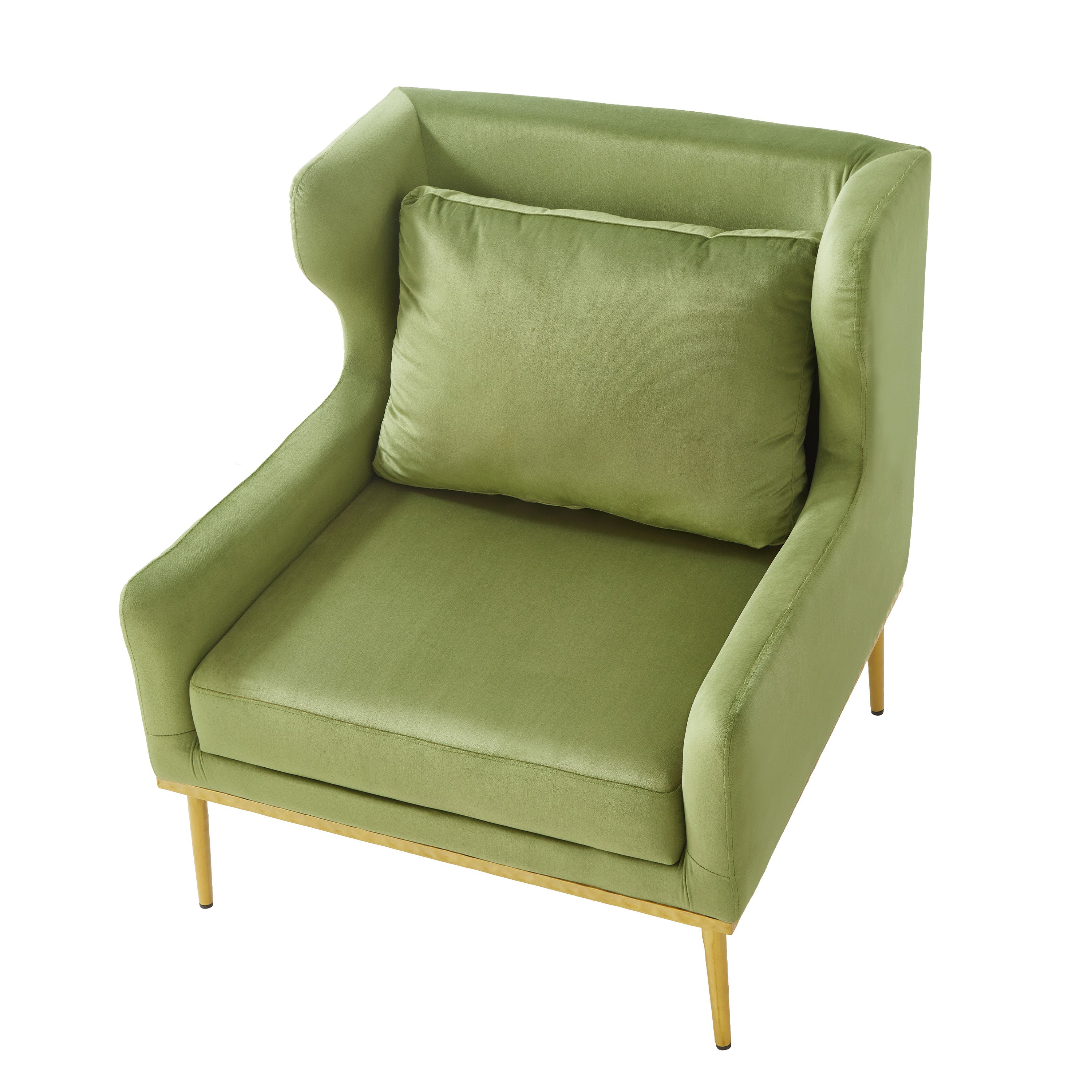 Modern Armchair Velvet Accent Chair Reading Chair Single Sofa Chair for Living Room, Bedroom, or Reading Corner, Beige
