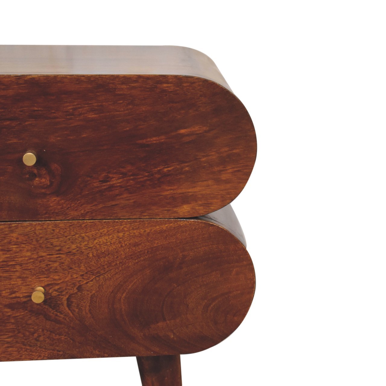 Bedside with 2 Drawers and Round Capsule Design - Nightstands