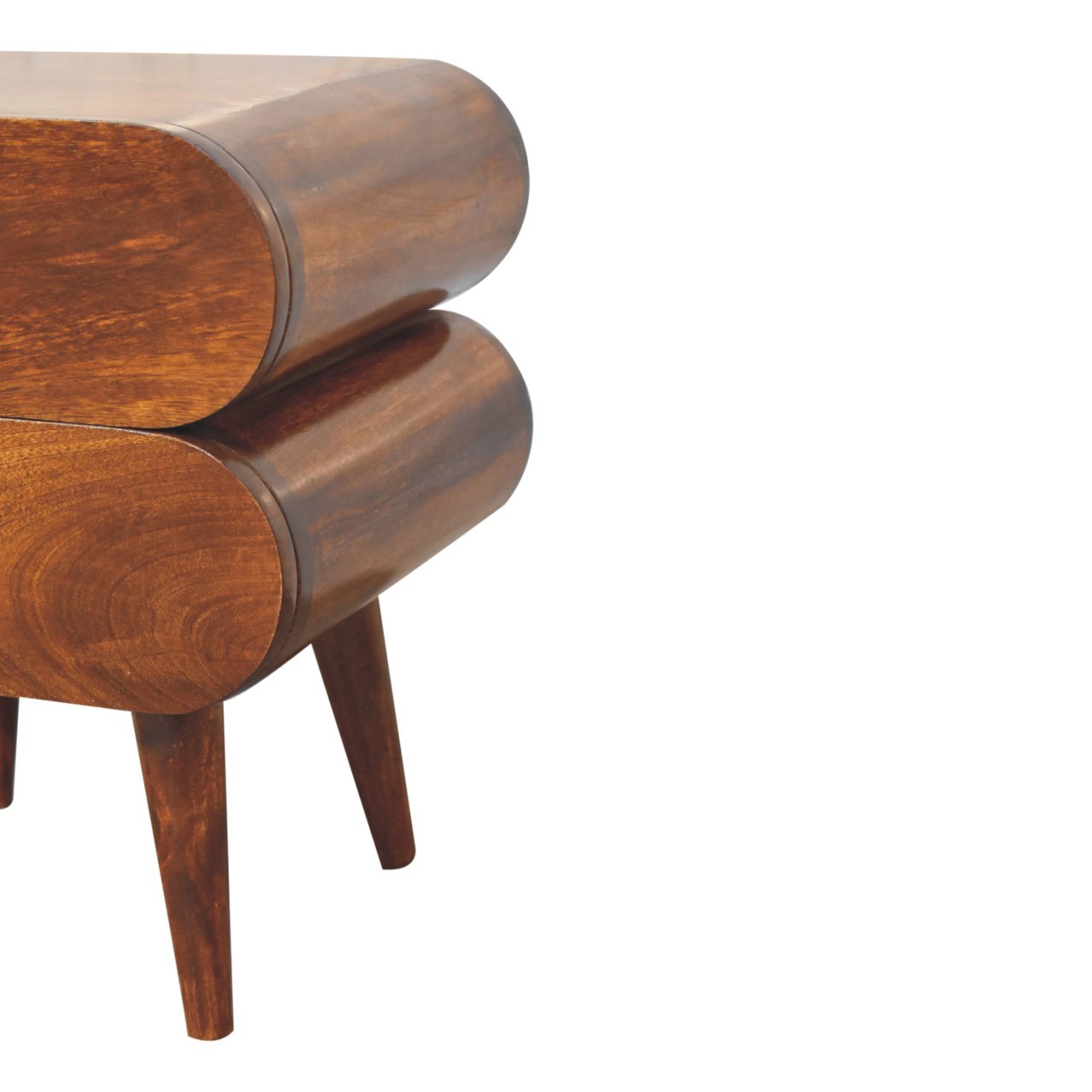 Bedside with 2 Drawers and Round Capsule Design - Nightstands