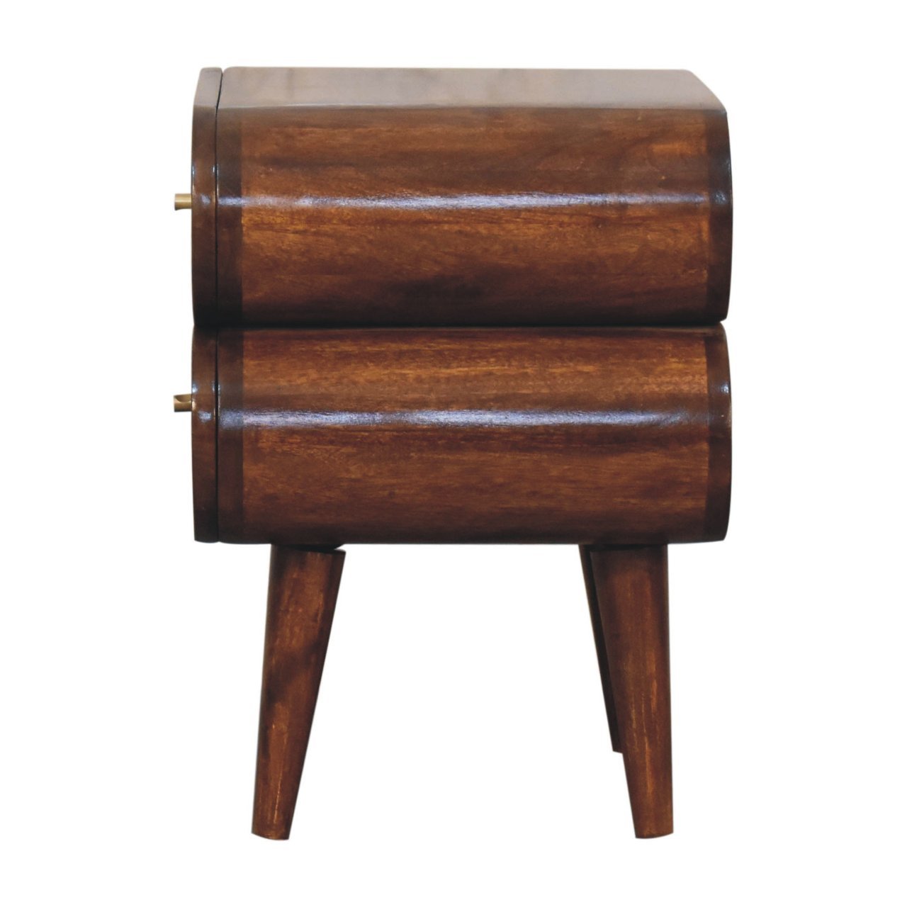 Bedside with 2 Drawers and Round Capsule Design - Nightstands