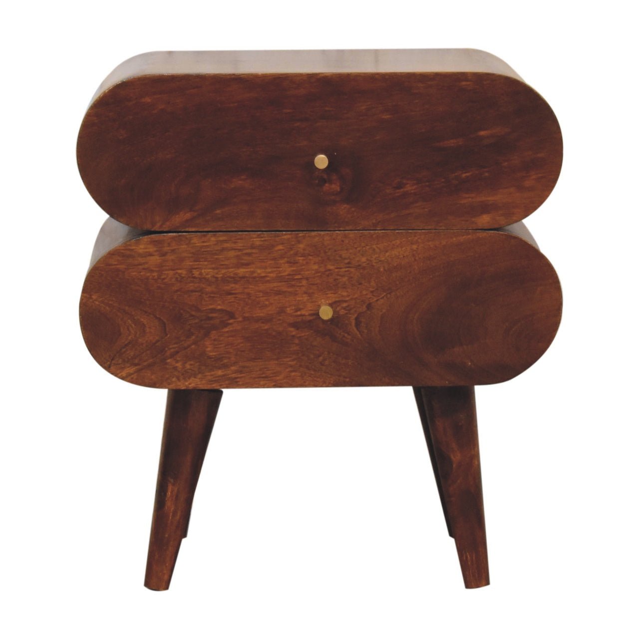 Bedside with 2 Drawers and Round Capsule Design - Nightstands