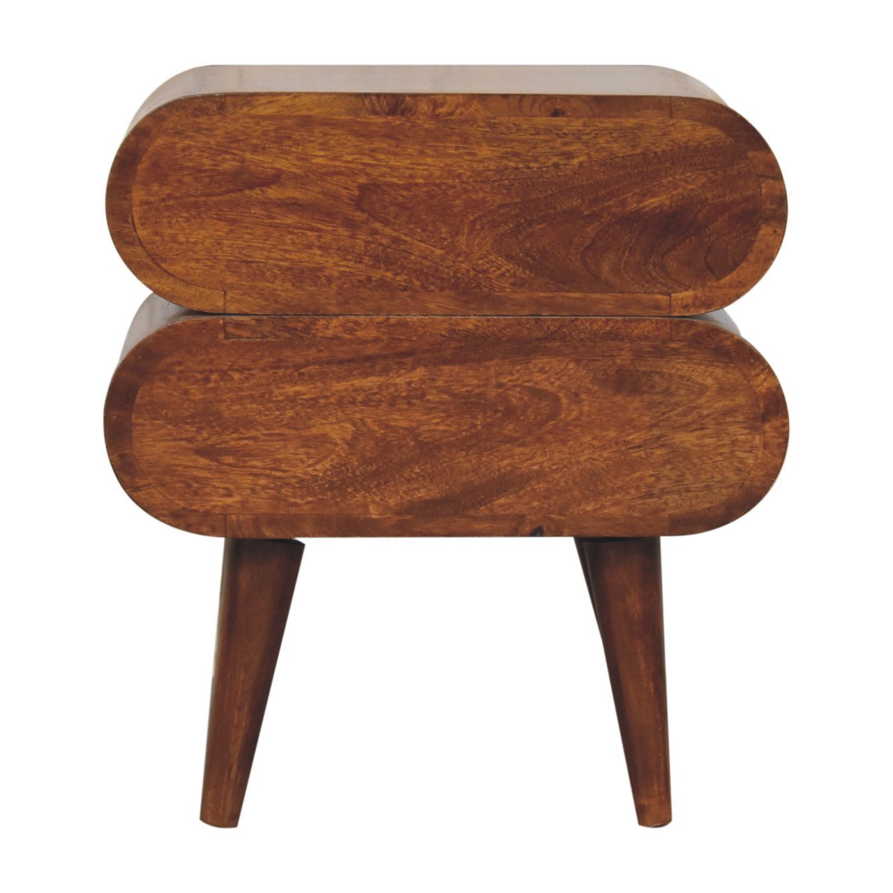 Bedside with 2 Drawers and Round Capsule Design - Nightstands