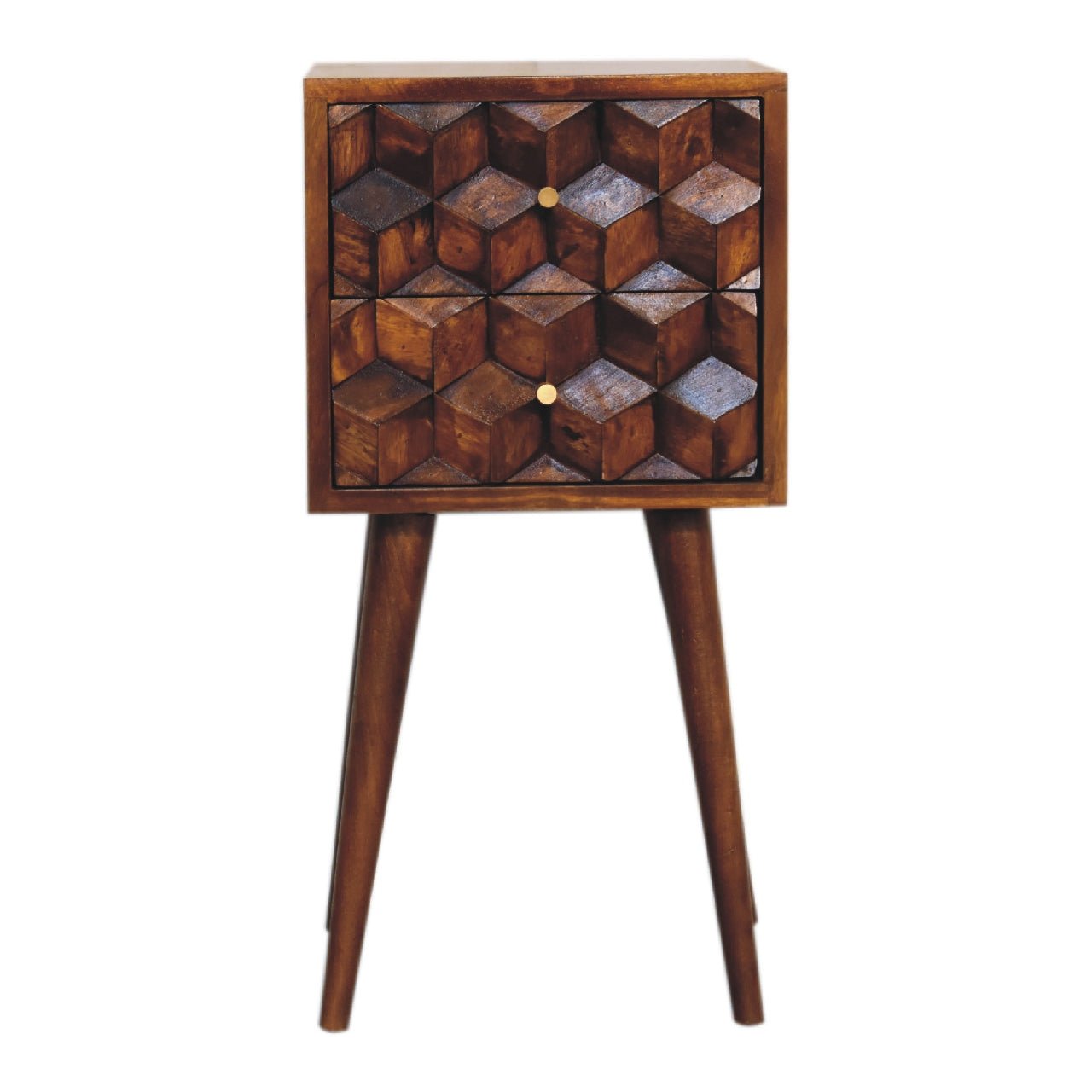 Bedside with 2 Drawers and Tapered Legs - Nightstands