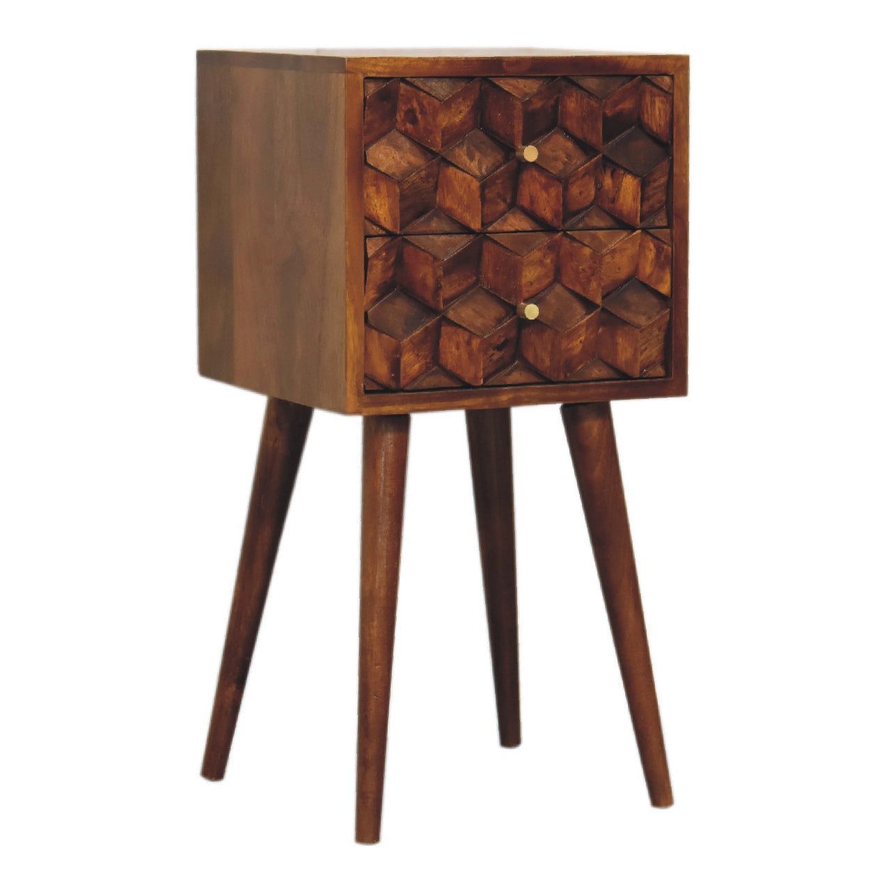 Bedside with 2 Drawers and Tapered Legs - Nightstands