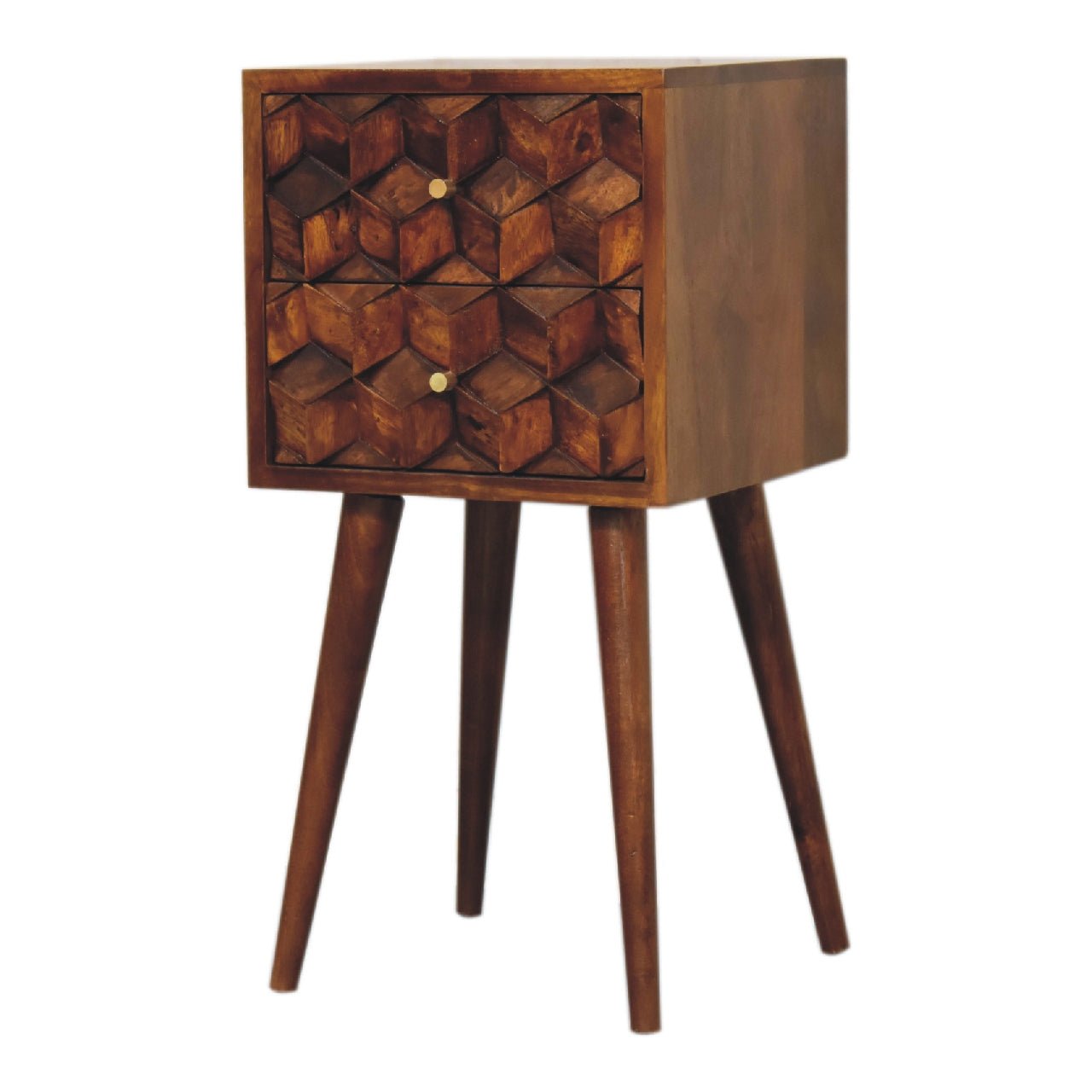 Bedside with 2 Drawers and Tapered Legs - Nightstands