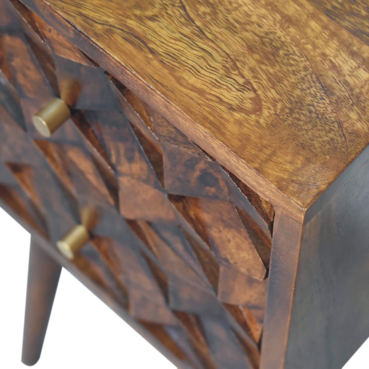 Bedside with 2 Drawers and Tapered Legs - Nightstands