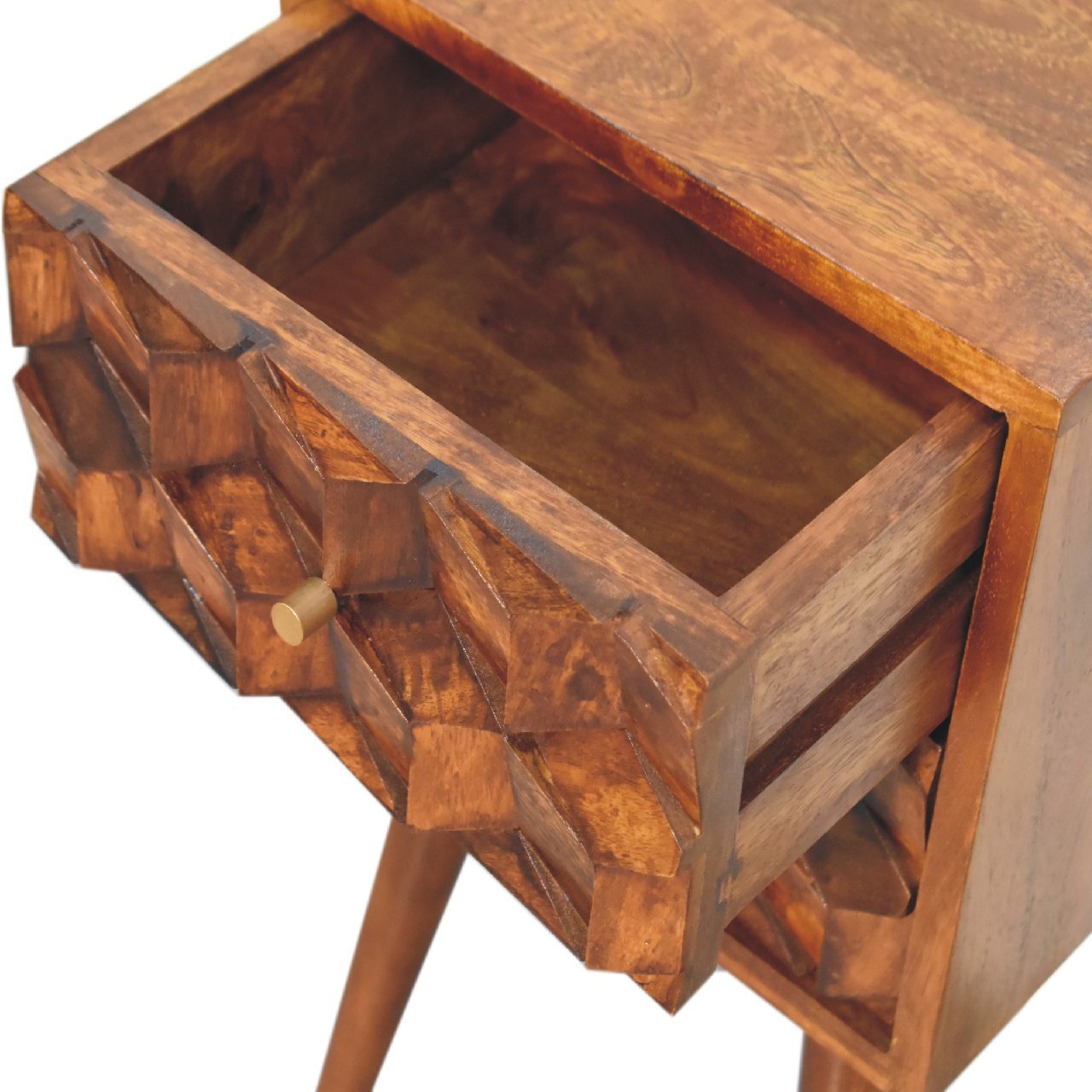 Bedside with 2 Drawers and Tapered Legs - Nightstands